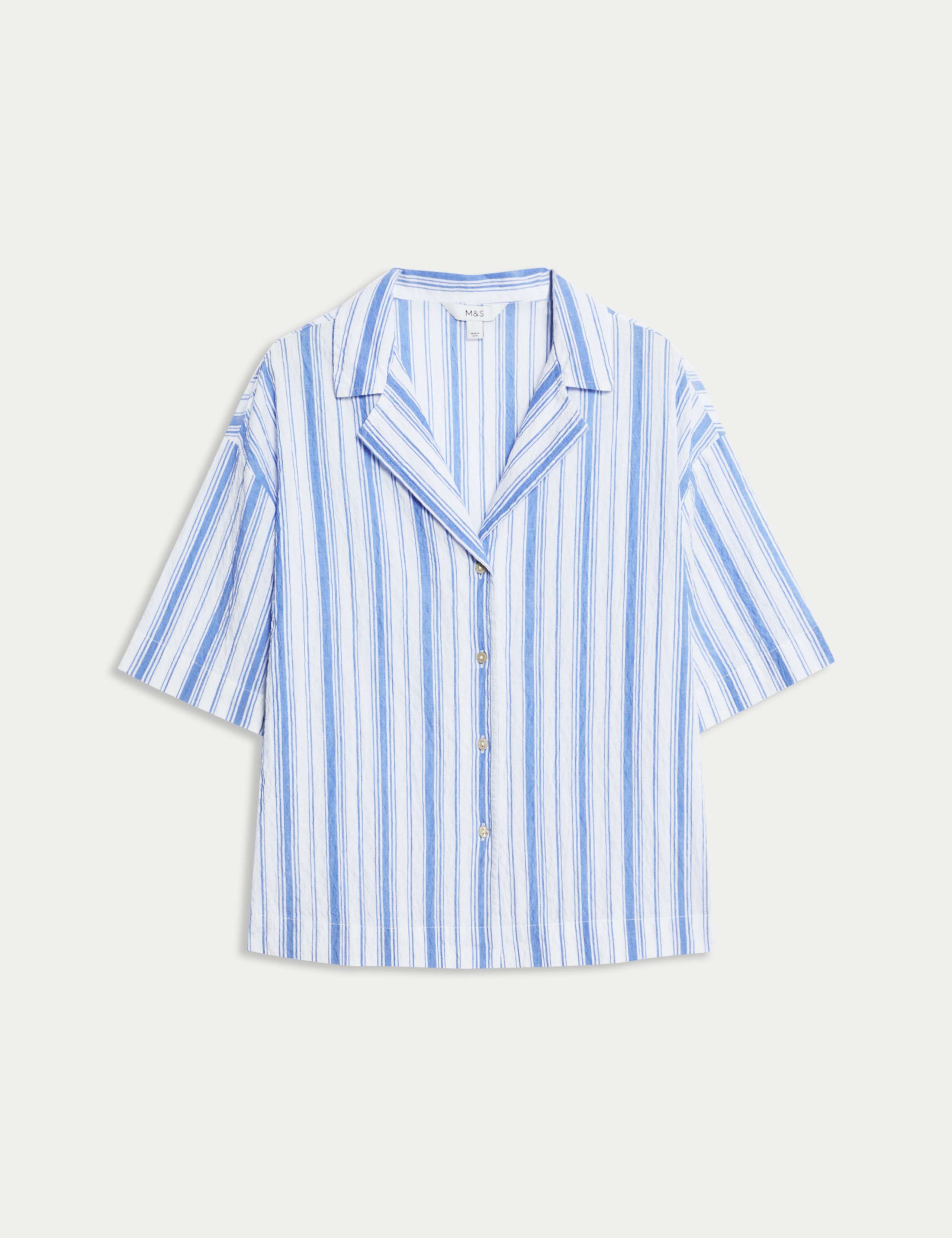Cotton Rich Striped Beach Shirt 2 of 7