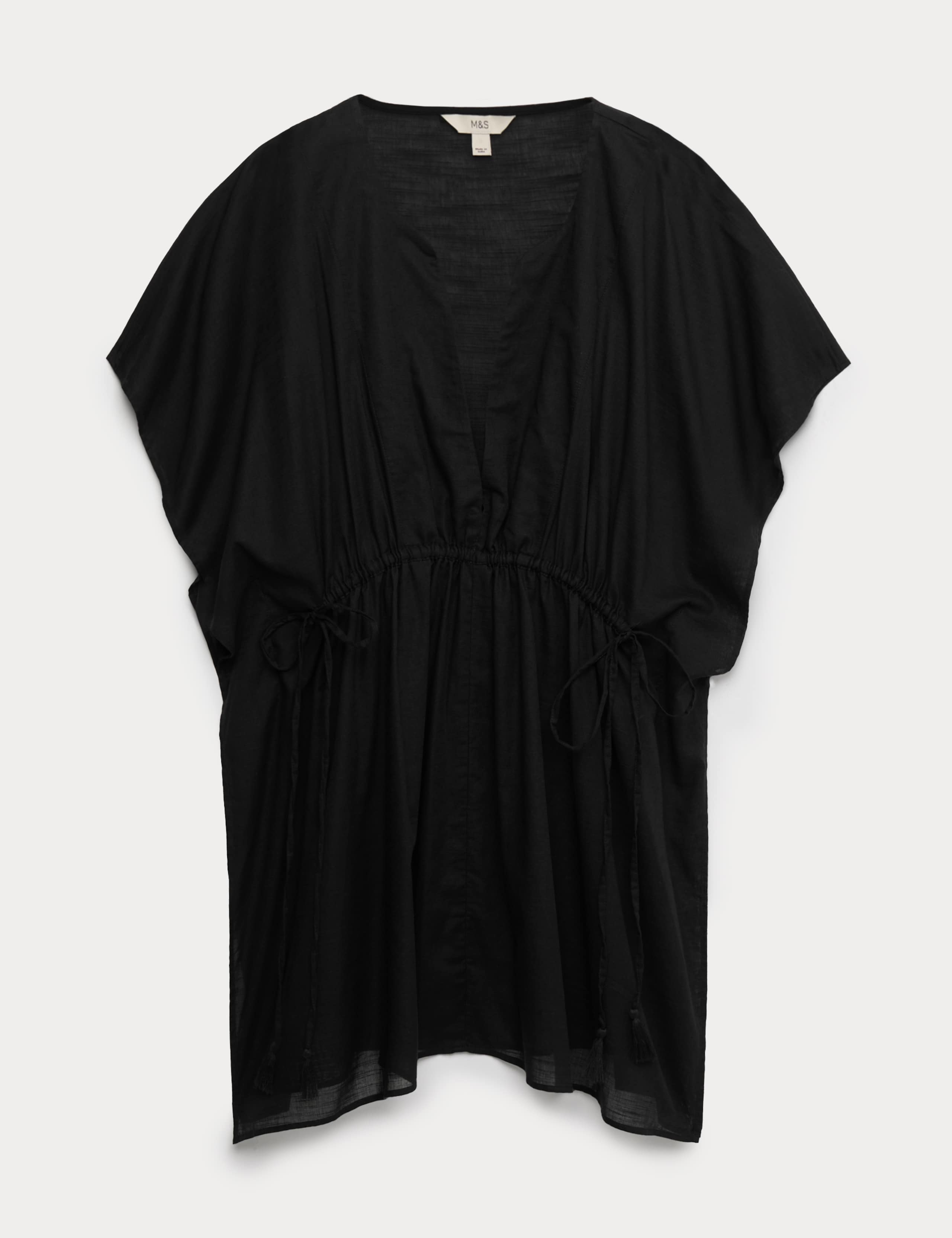 Pure Cotton Tie Detail Mini Kaftan Dress 1 of 1