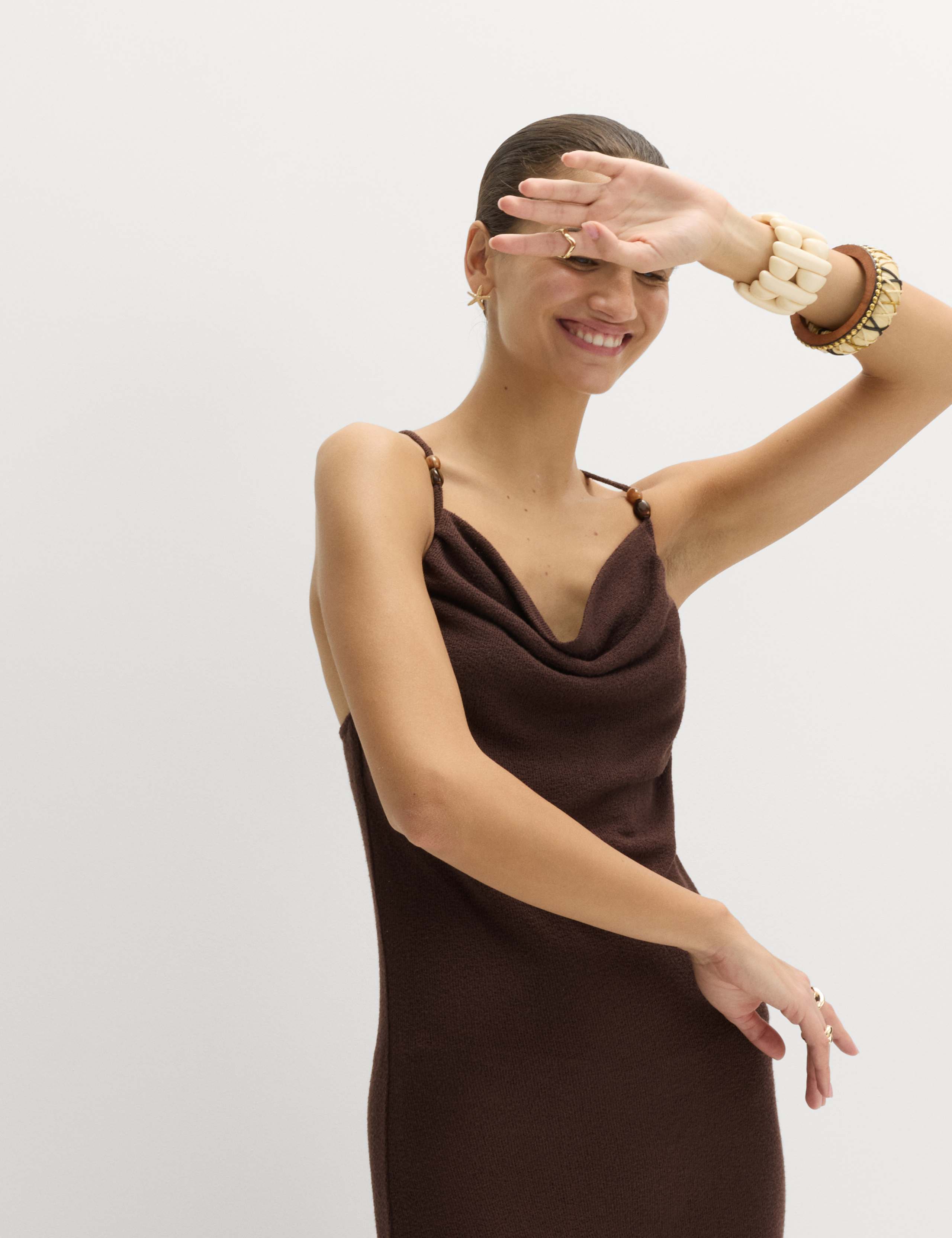 Beaded Scoop Neck Strappy Midaxi Beach Dress 3 of 6