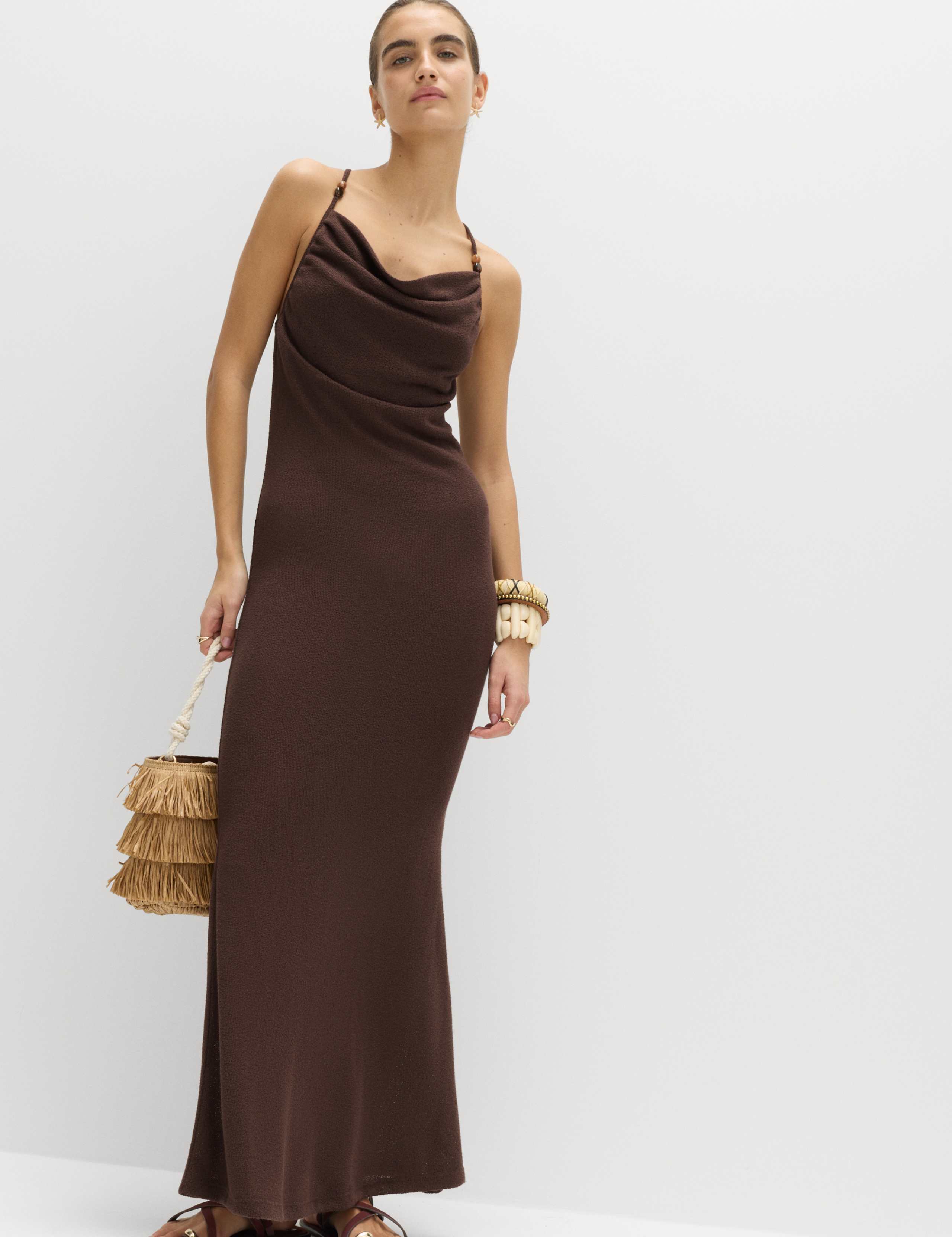 Beaded Scoop Neck Strappy Midaxi Beach Dress 5 of 6