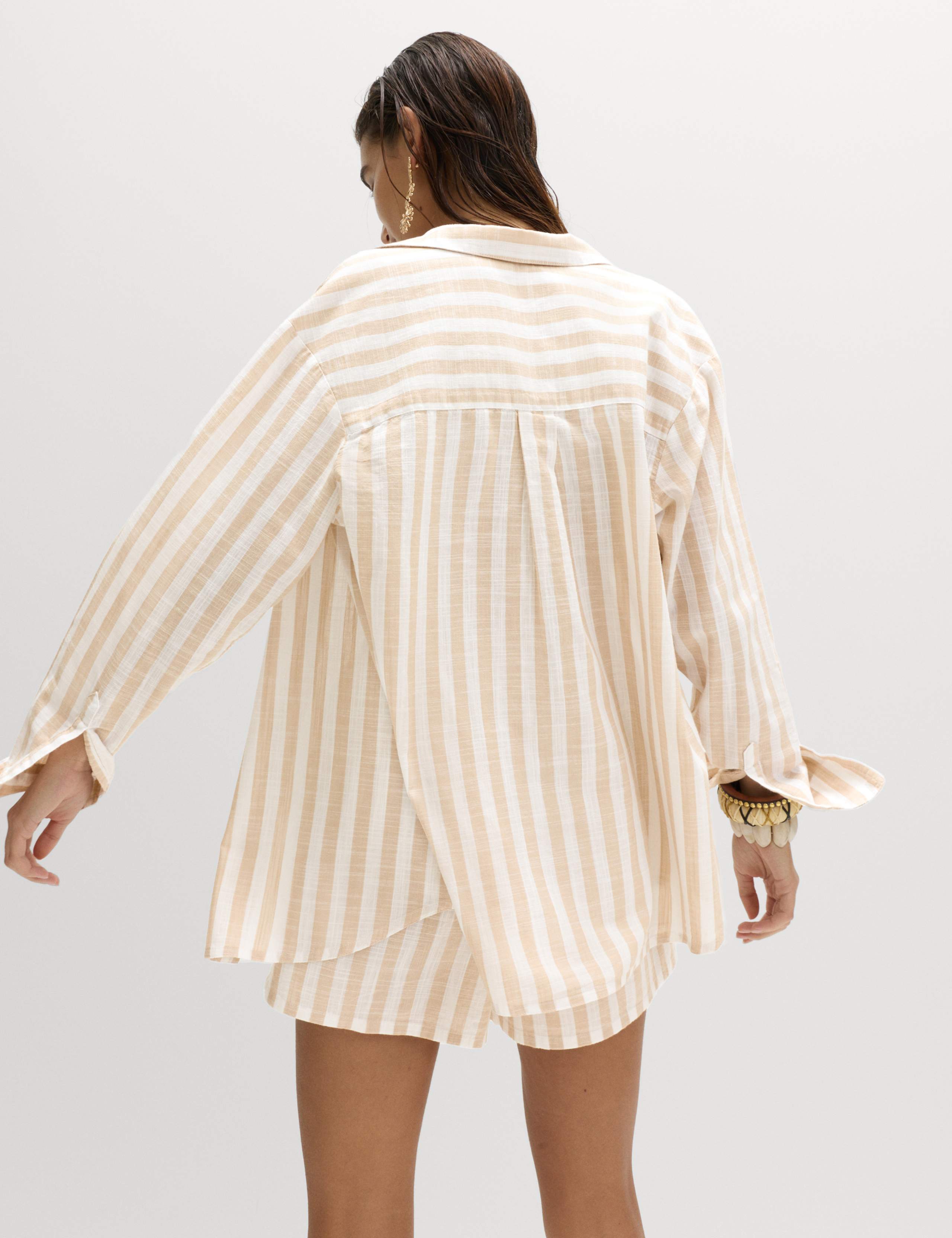 Pure Cotton Striped Long Sleeve Beach Shirt 3 of 5