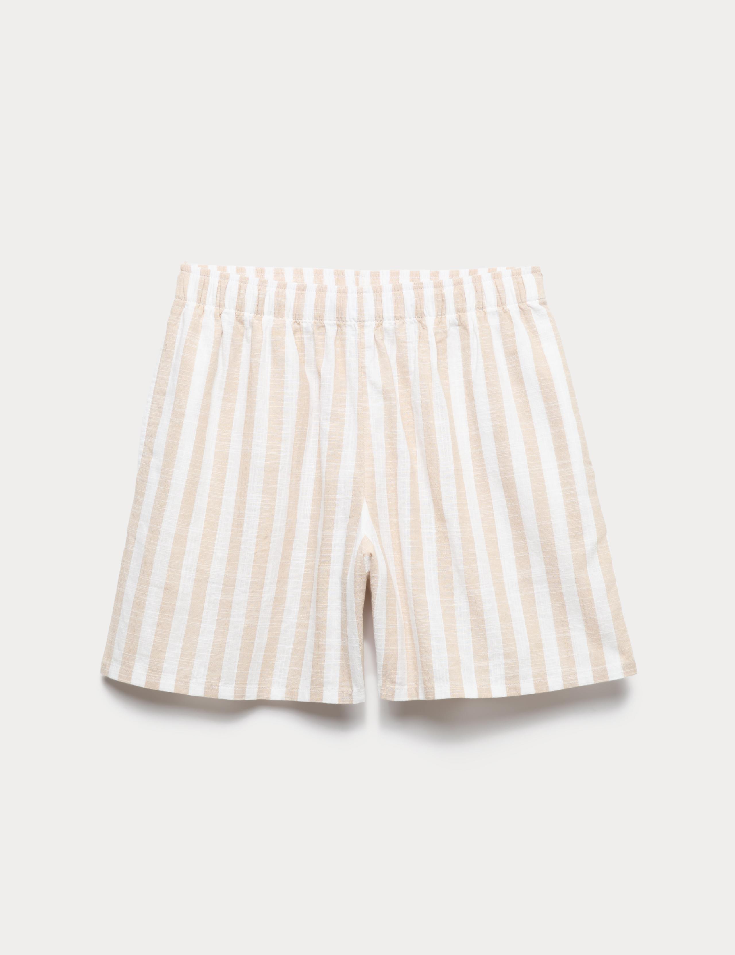 Pure Cotton Striped Beach Shorts 1 of 1