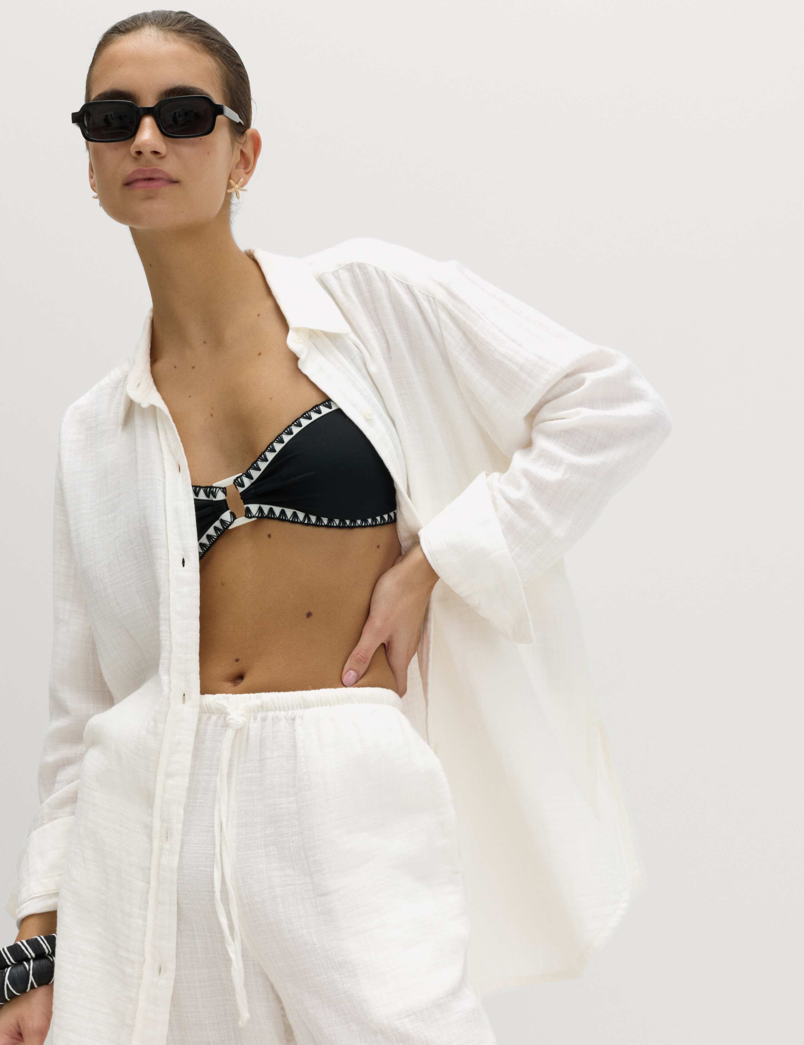 Pure Cotton Double Cloth Beach Shirt 1 of 5