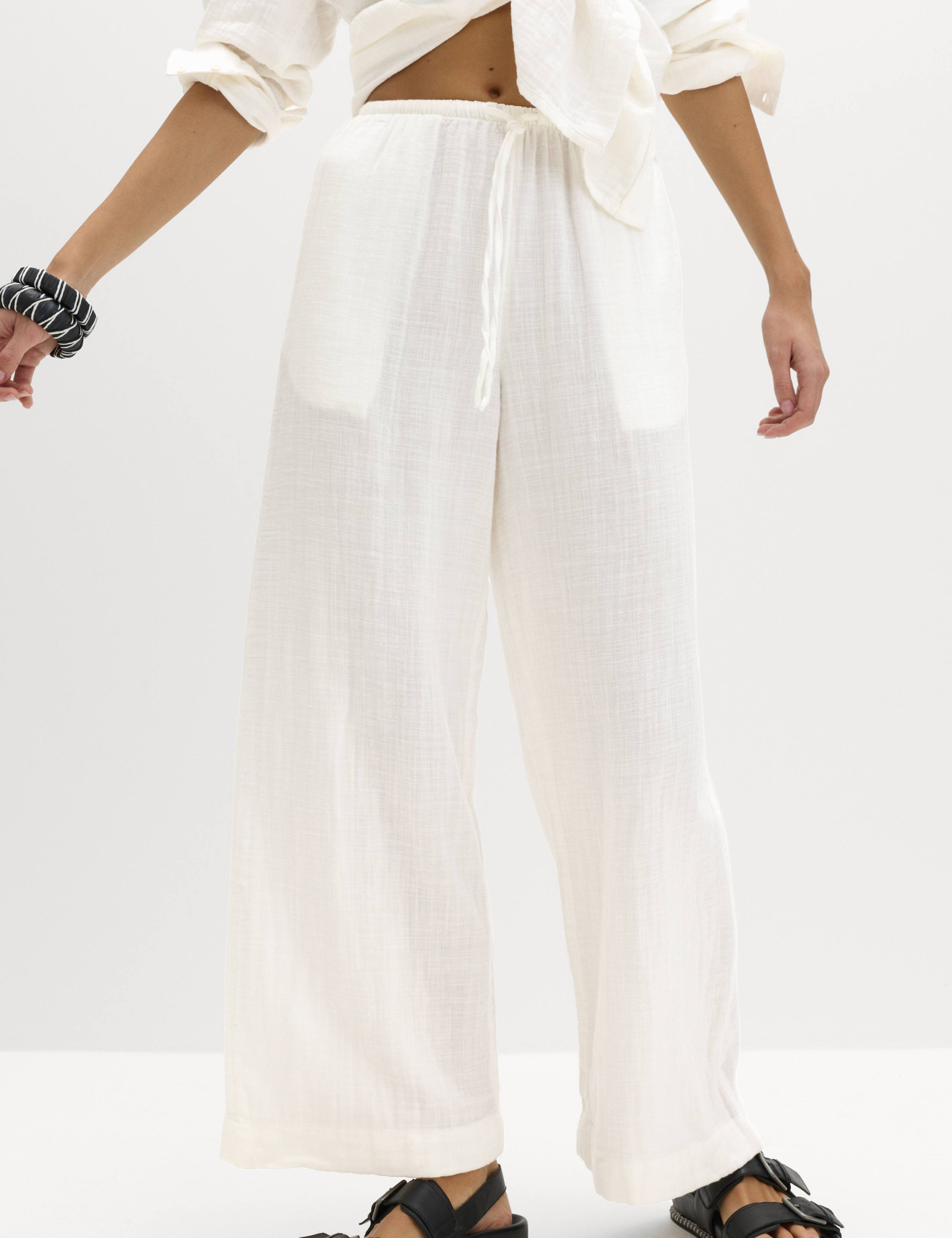 Pure Cotton Drawstring Beach Trousers 3 of 6