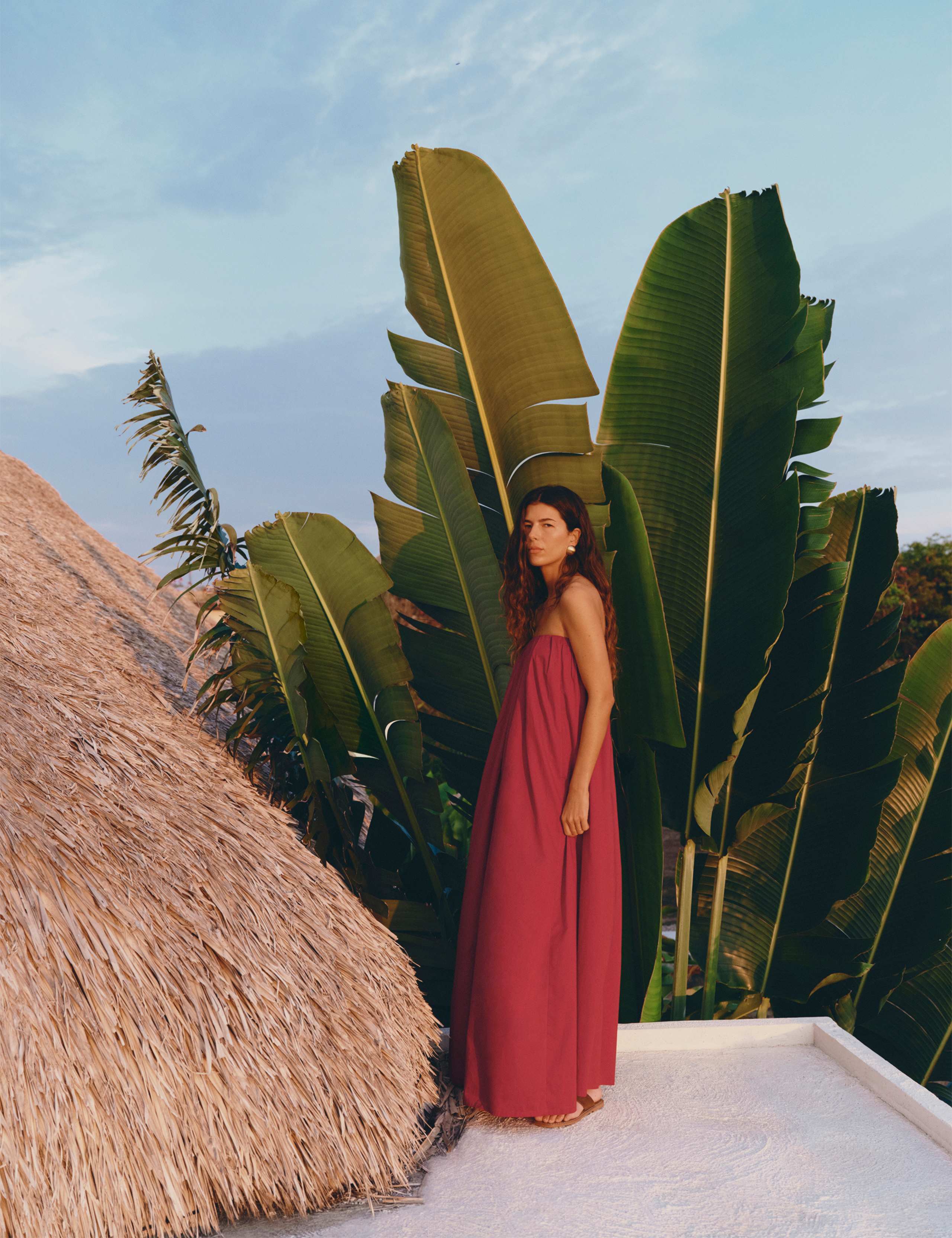 Pure Cotton Volume Bandeau Maxi Beach Dress 1 of 2