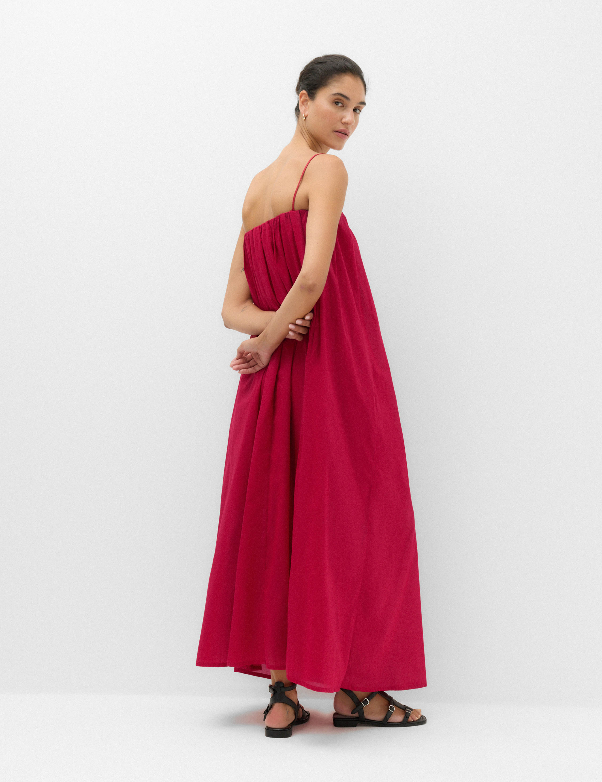 Pure Cotton Volume Bandeau Maxi Beach Dress 3 of 7