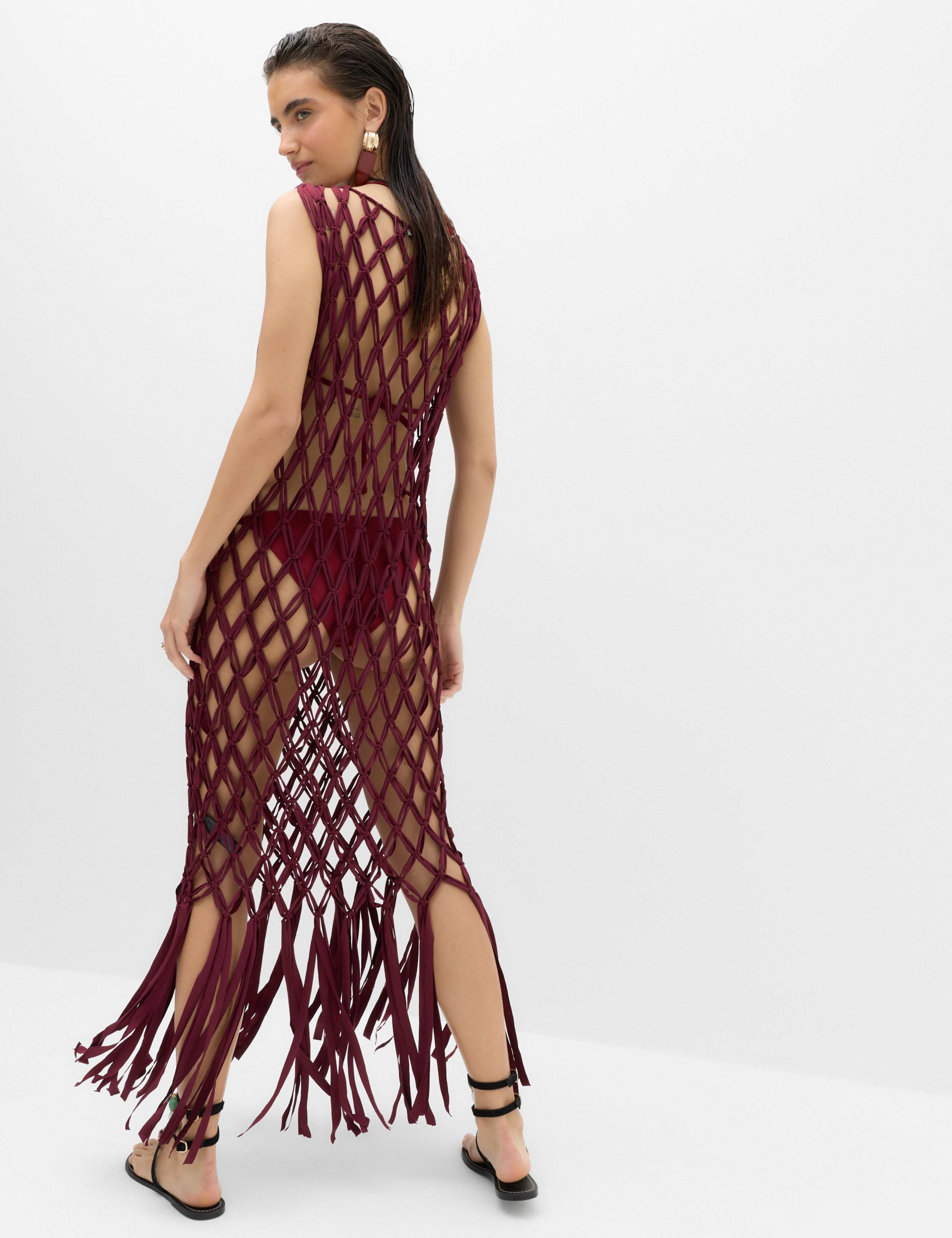 Macrame Sheer Maxi Beach Dress 5 of 6
