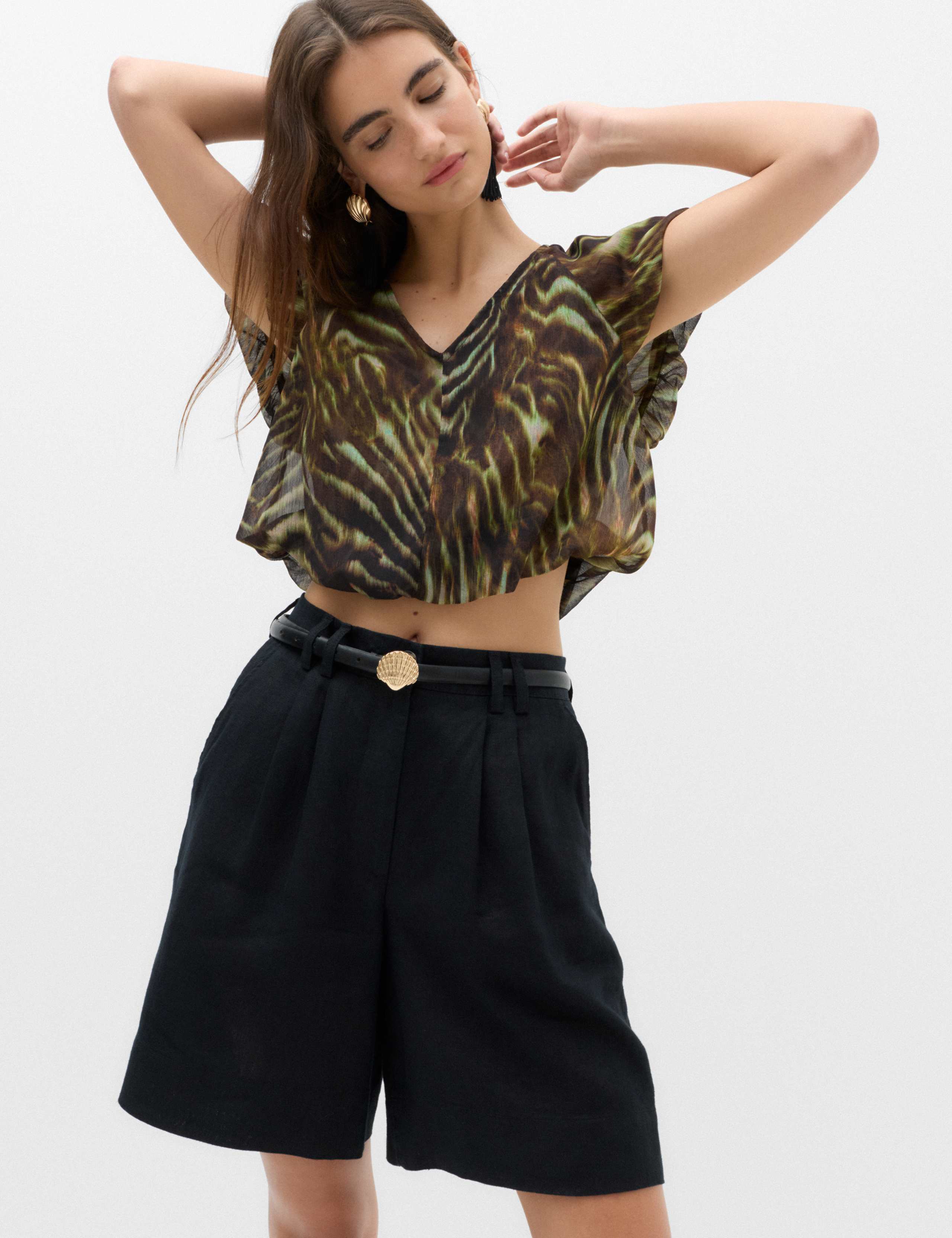 Printed Puff Sleeve Volume Top 4 of 5