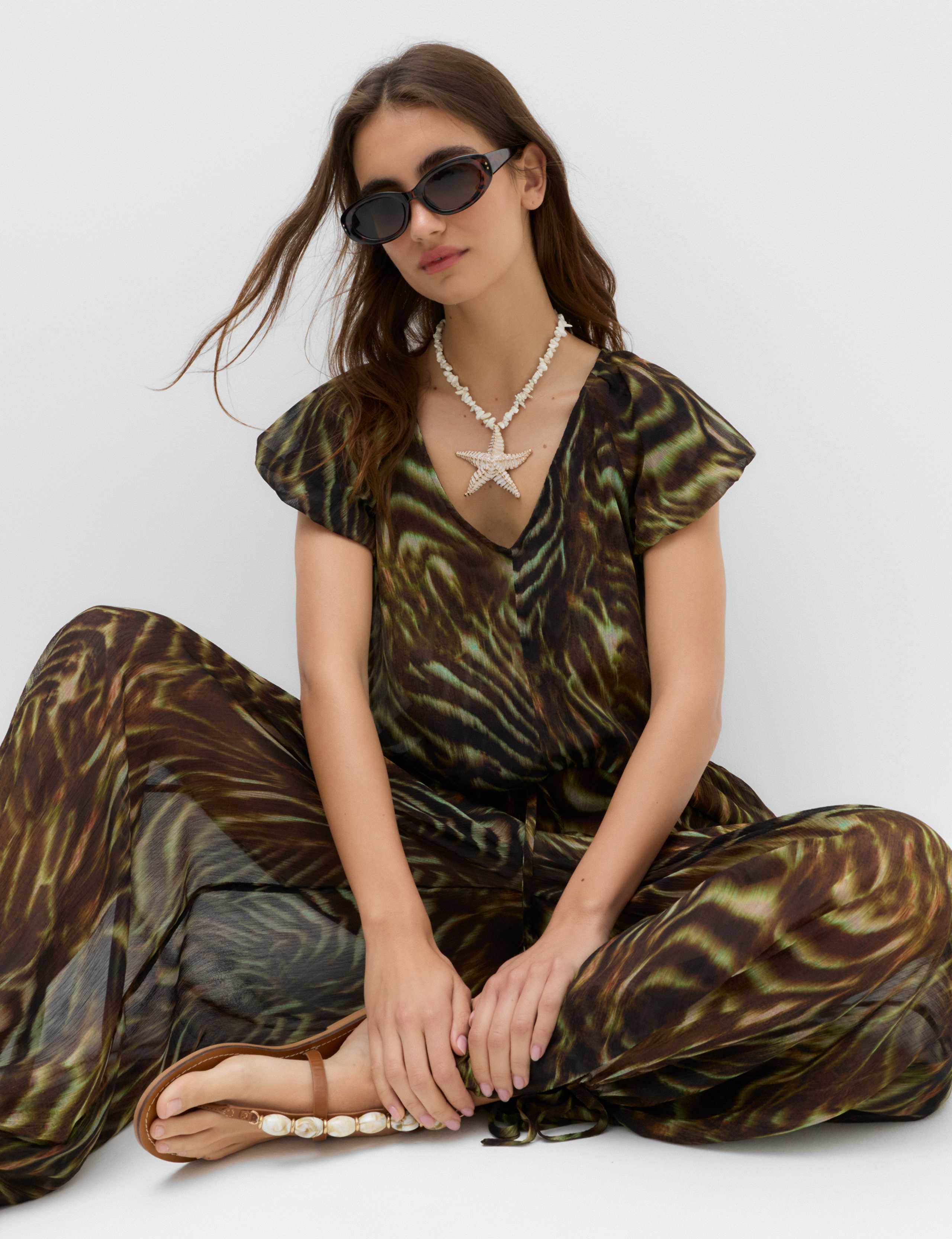 Printed Puff Sleeve Volume Top 5 of 5