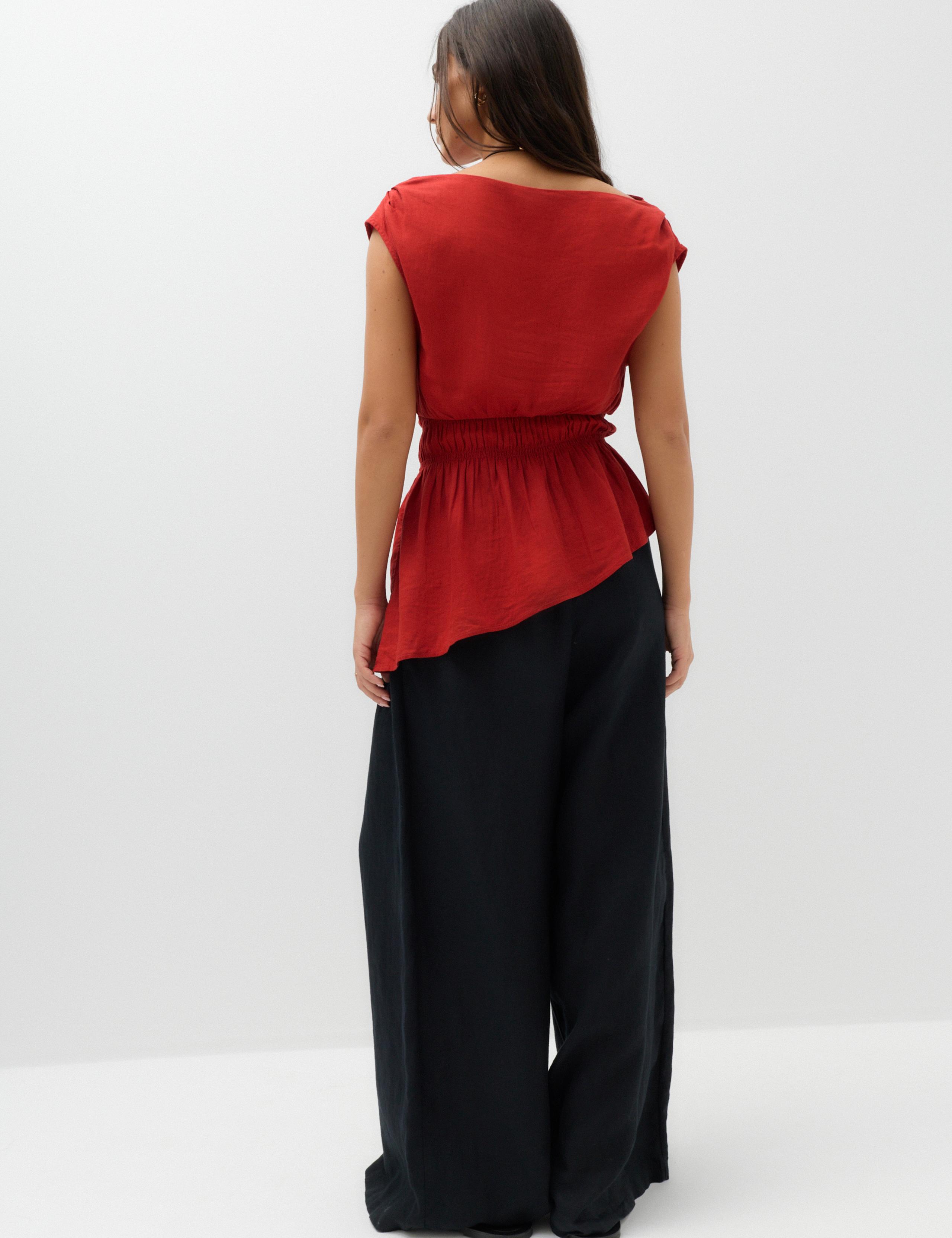 Linen Rich Slash Neck Top 4 of 6