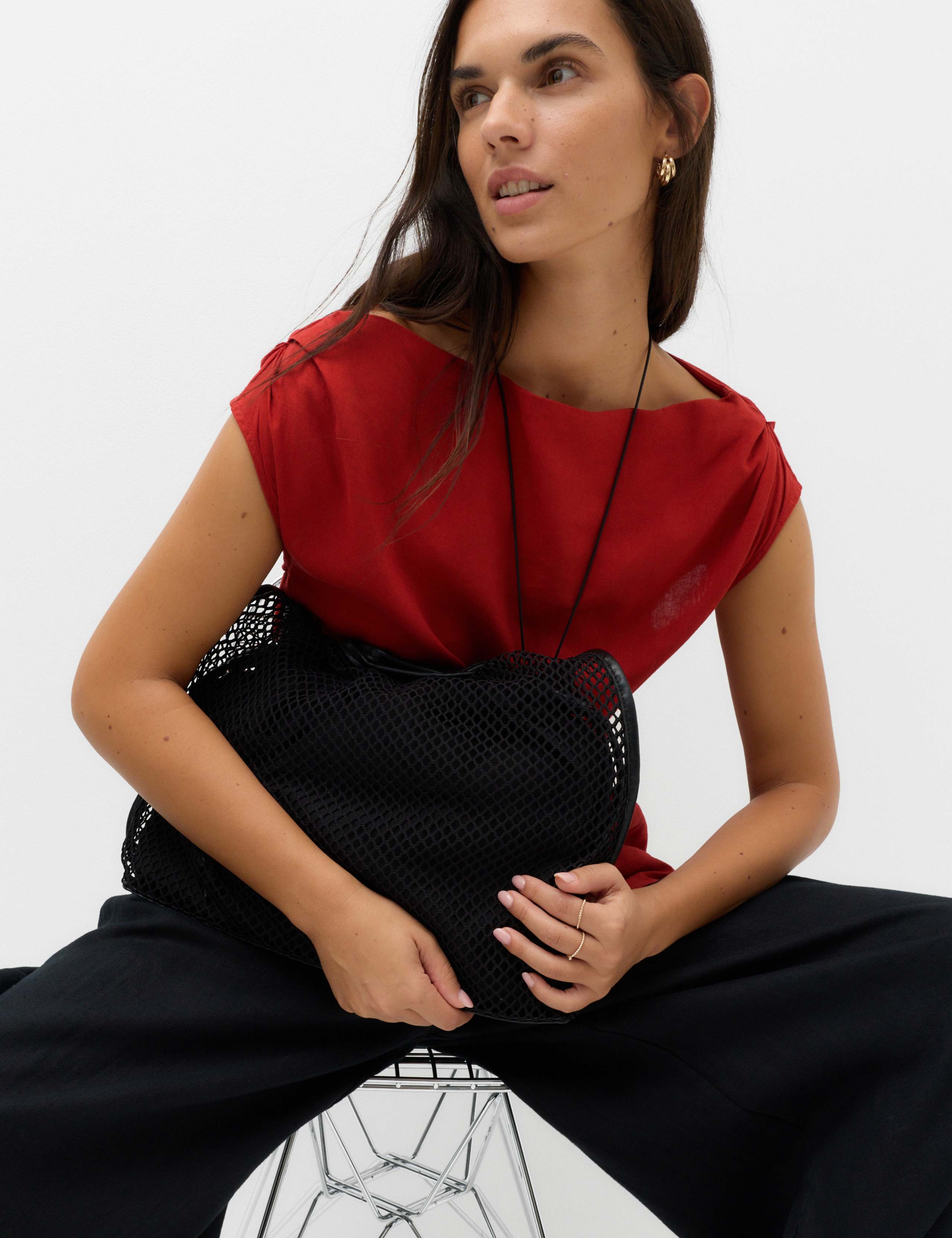 Linen Rich Slash Neck Top 5 of 6