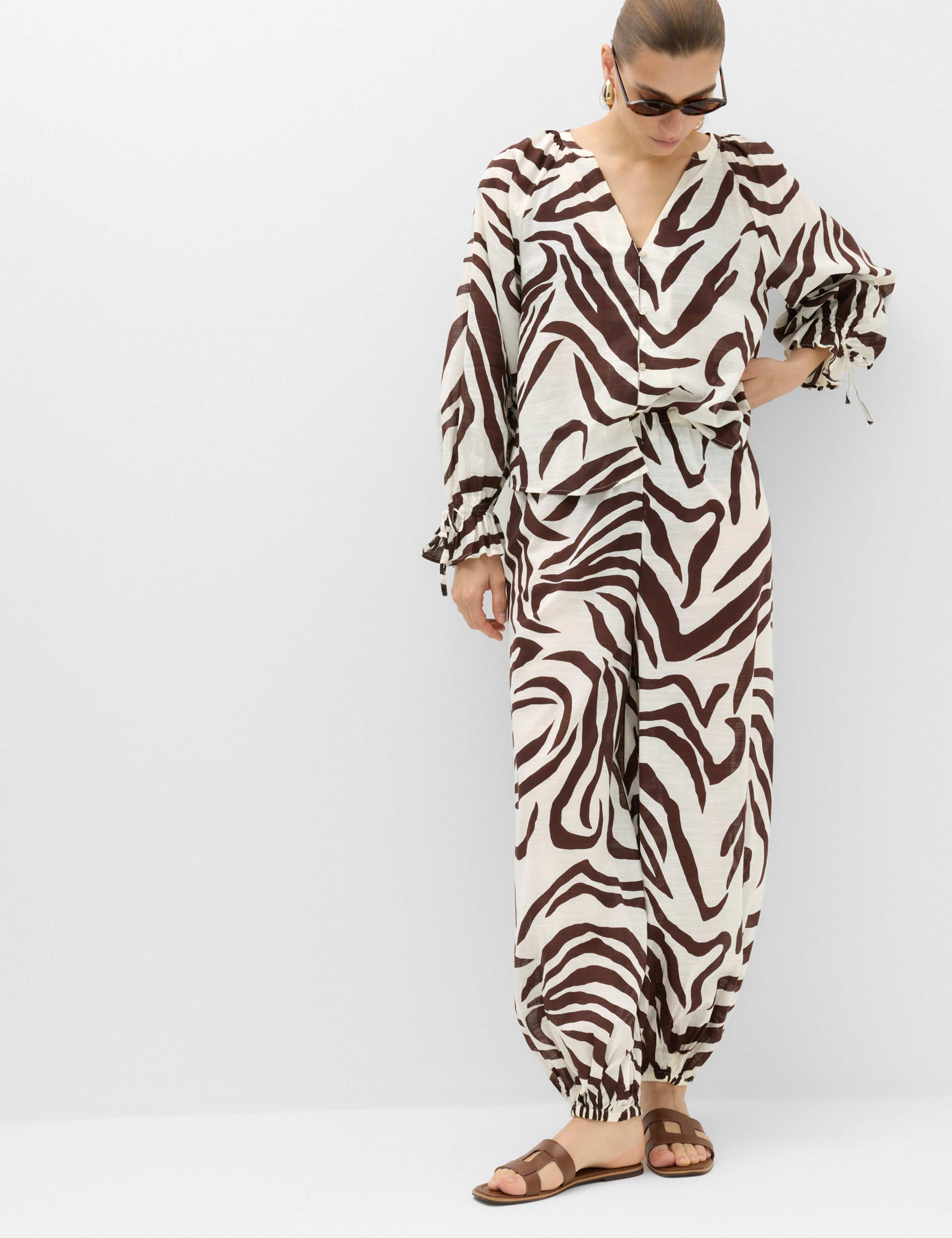 Pure Cotton Animal Print Beach Cover Up Shirt 4 of 6