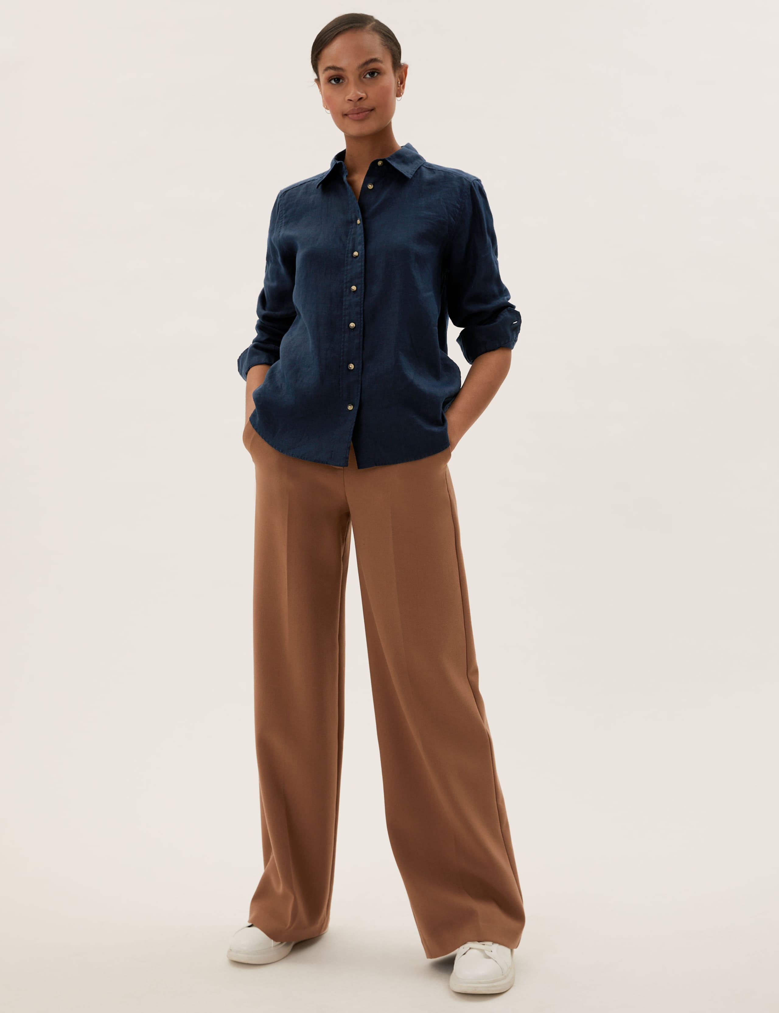 Pure Linen Collared Long Sleeve Shirt 3 of 4