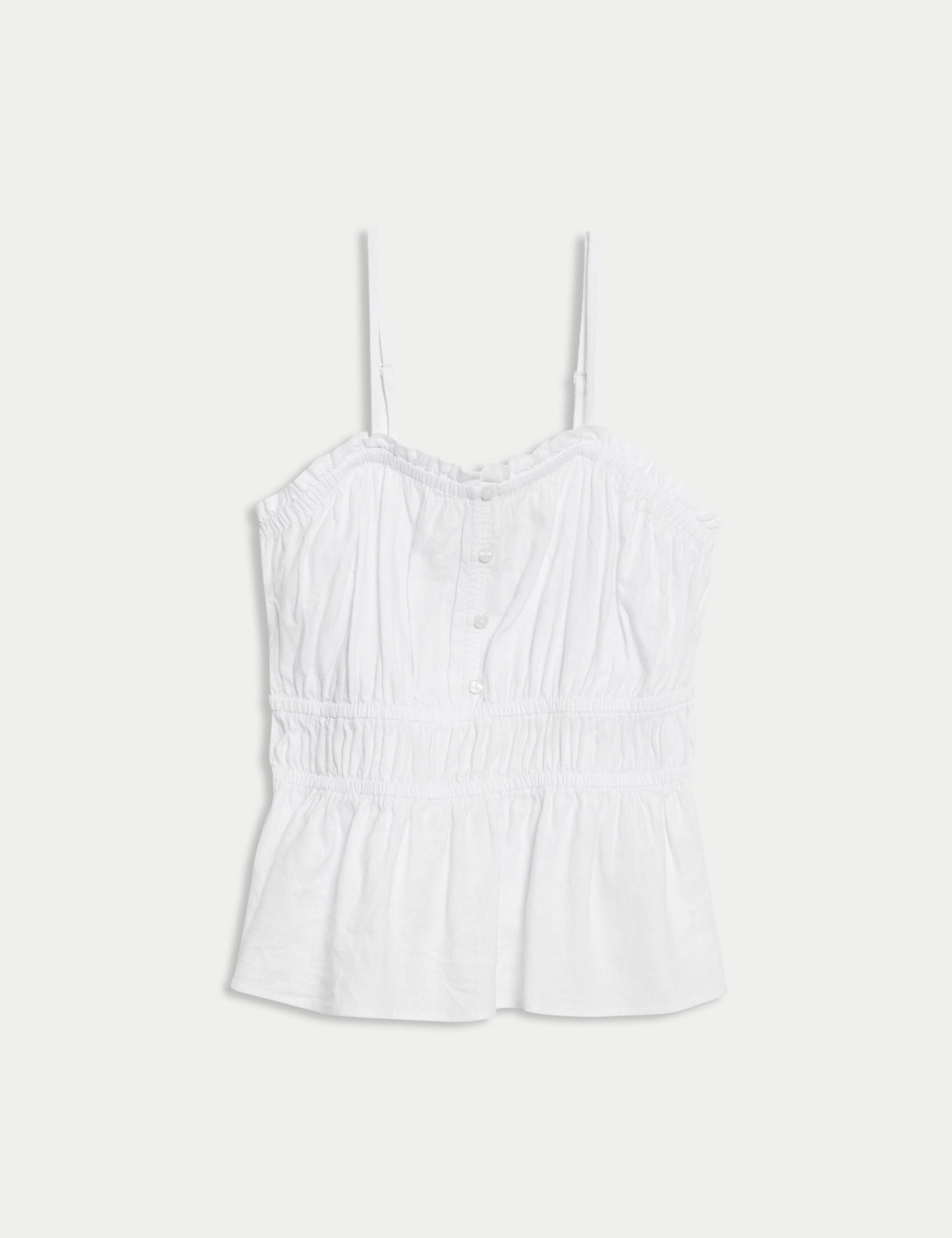 Linen Rich Sweetheart Neck Cami Top 2 of 7