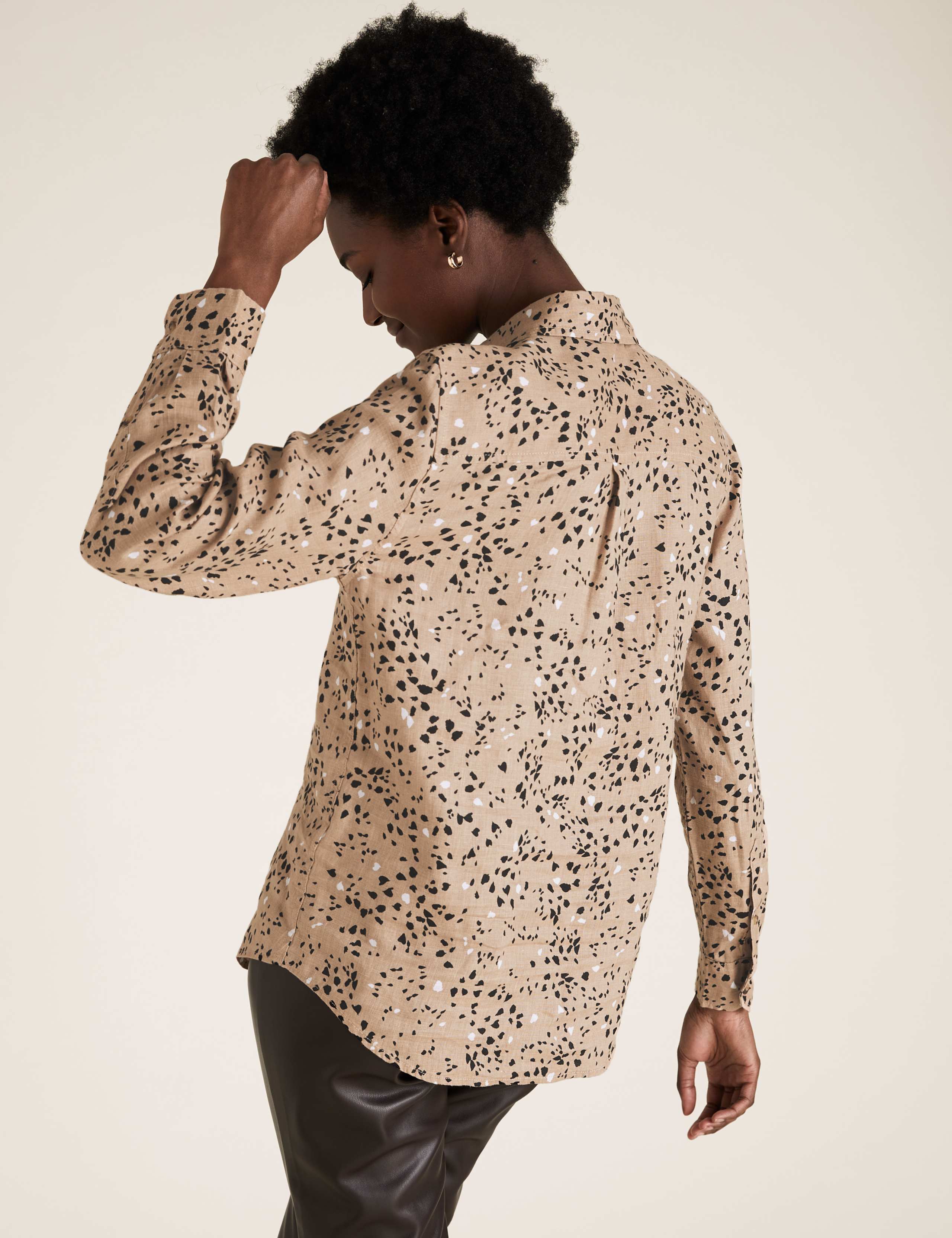 Pure Linen Animal Print Long Sleeve Shirt 4 of 4