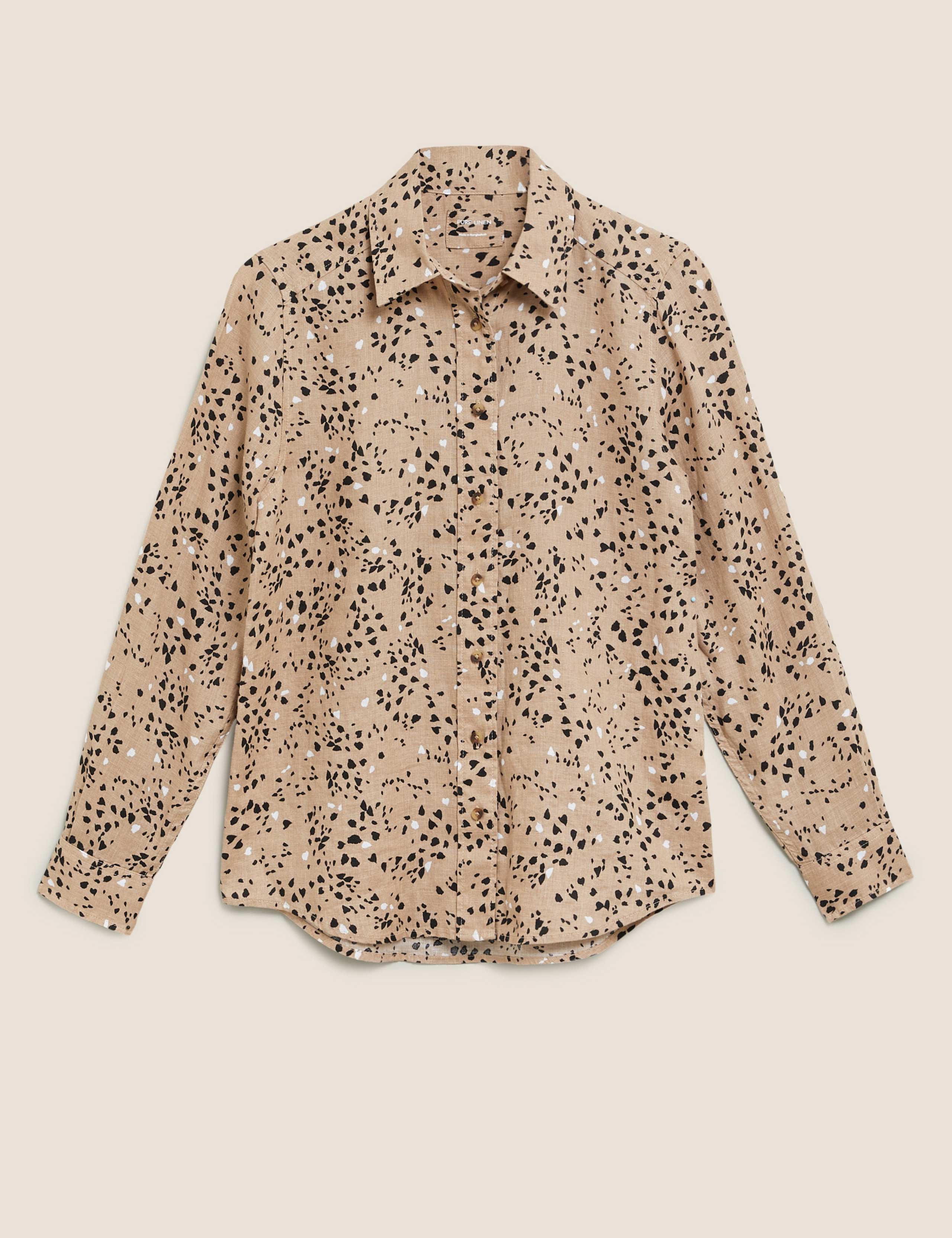 Pure Linen Animal Print Long Sleeve Shirt 2 of 4
