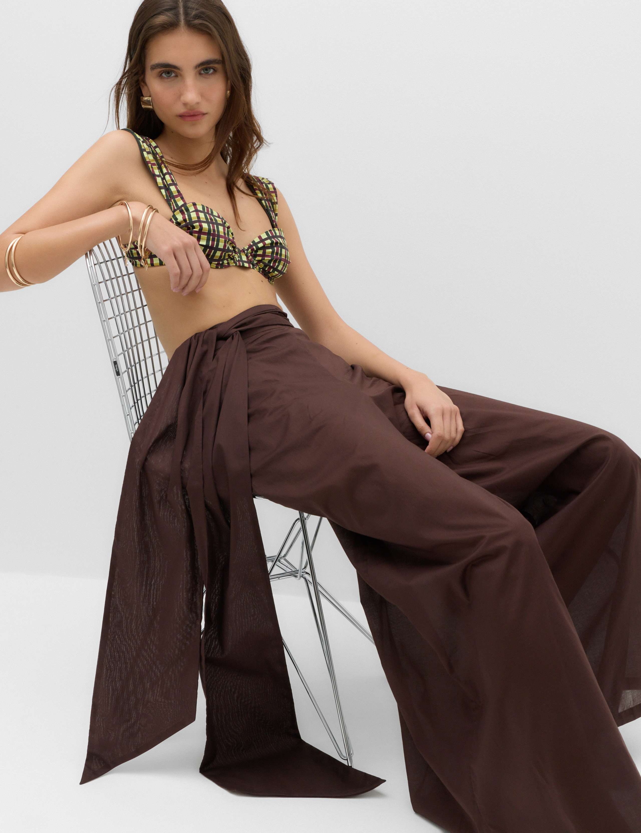 Pure Cotton Palazzo Wide Leg Trousers 1 of 6