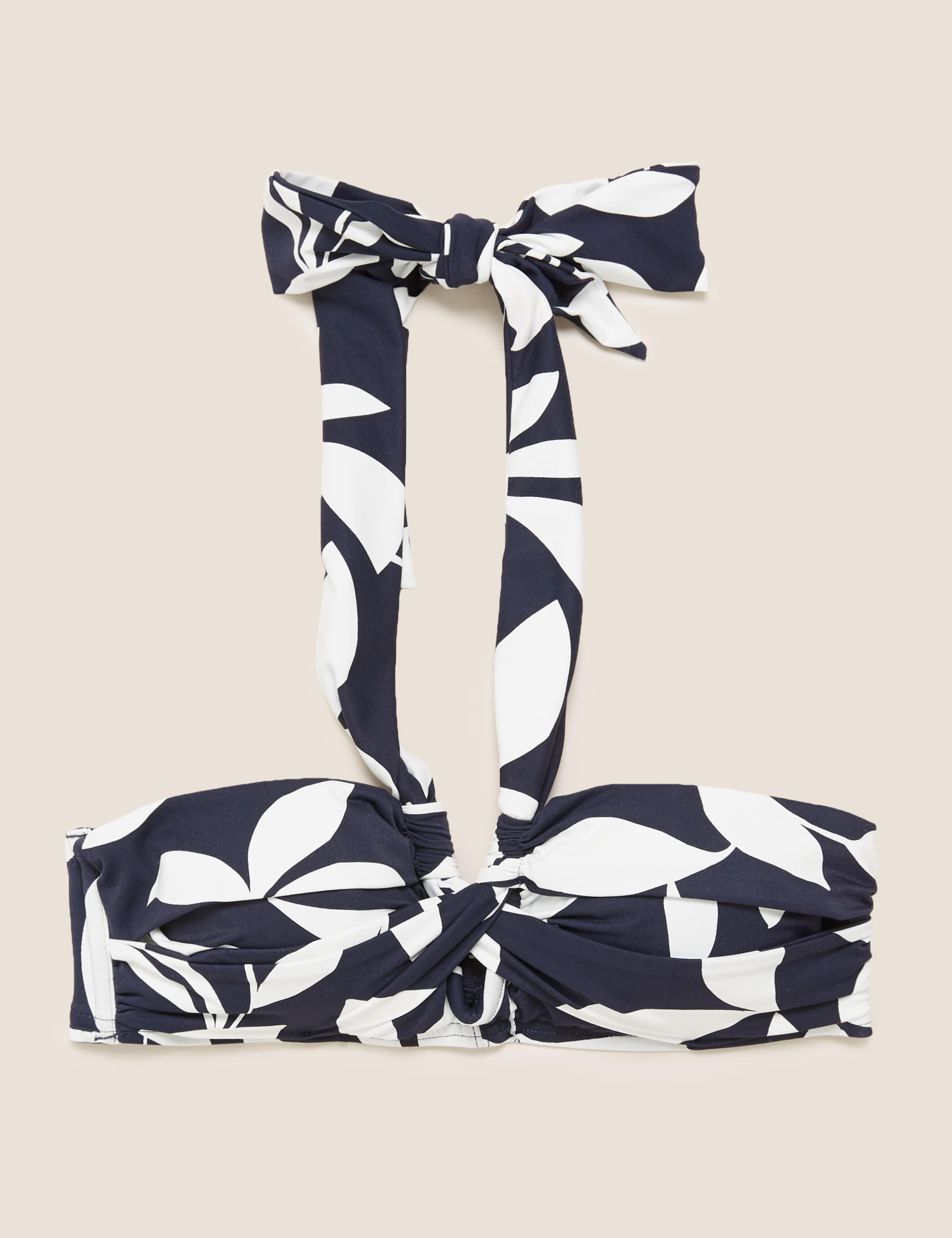 Leaf Print Padded Twist Front Bikini Top 2 of 5