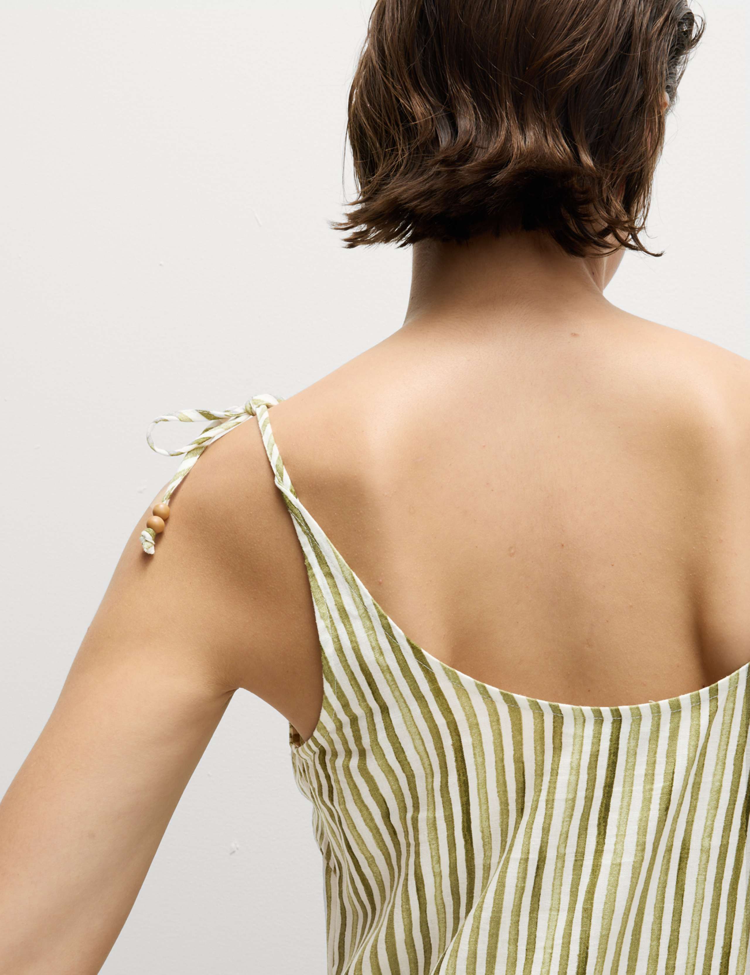 Linen Rich Tie Shoulder Midi Swing Dress 5 of 5