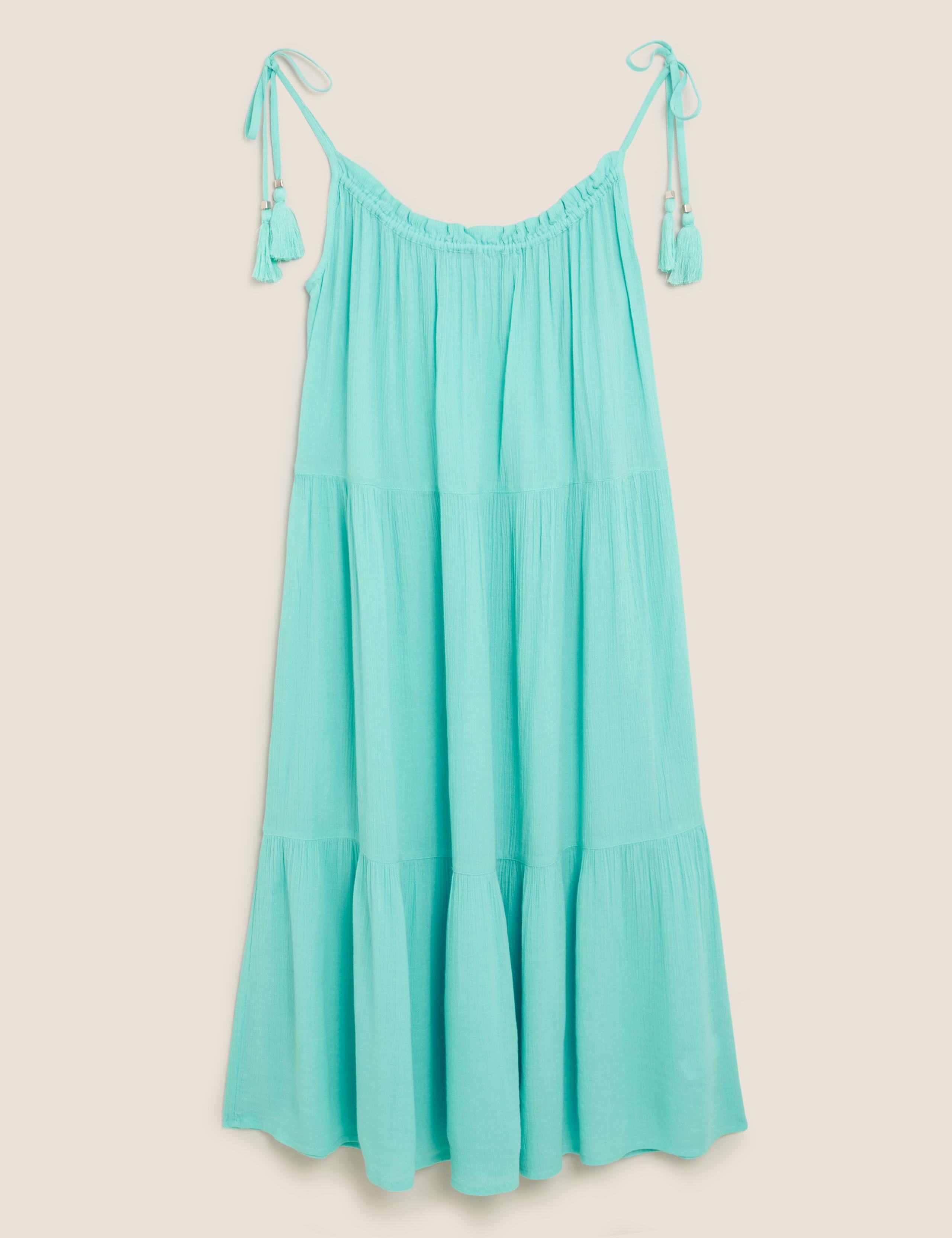 Cotton Textured Midi Slip Beach Dress 2 of 5