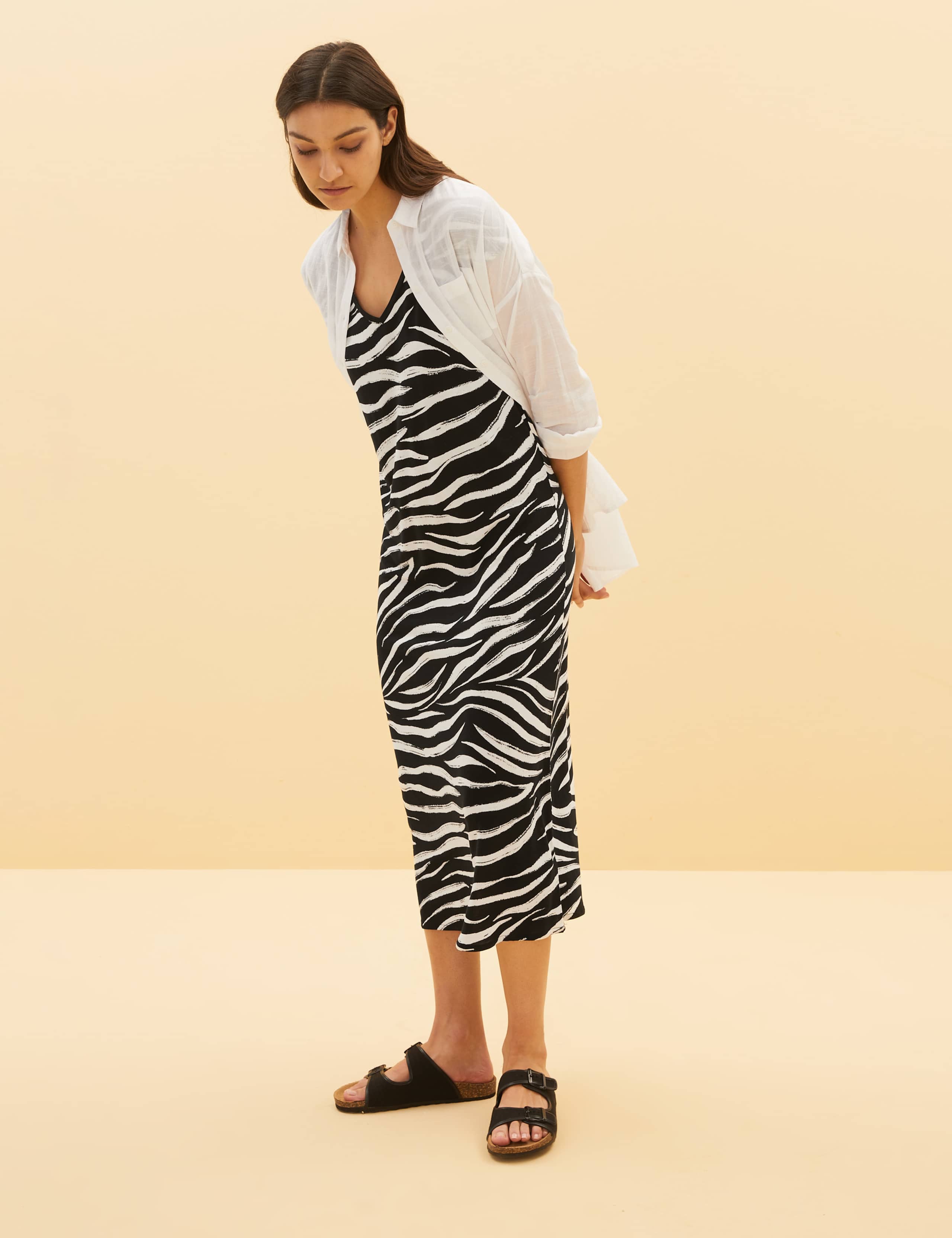 Jersey Animal Print Midi Beach Dress 3 of 4