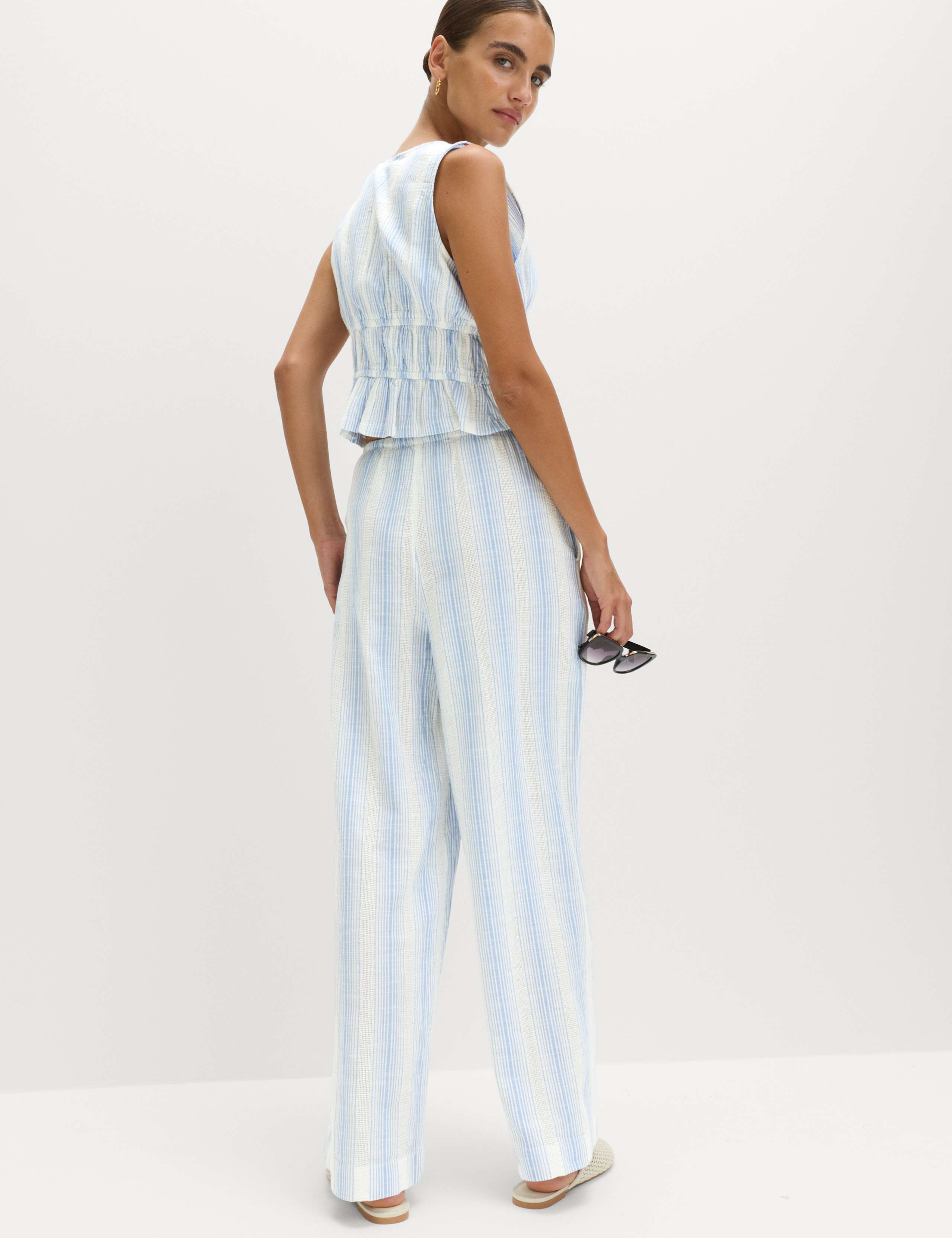 Pure Cotton Striped Beach Trousers 6 of 6