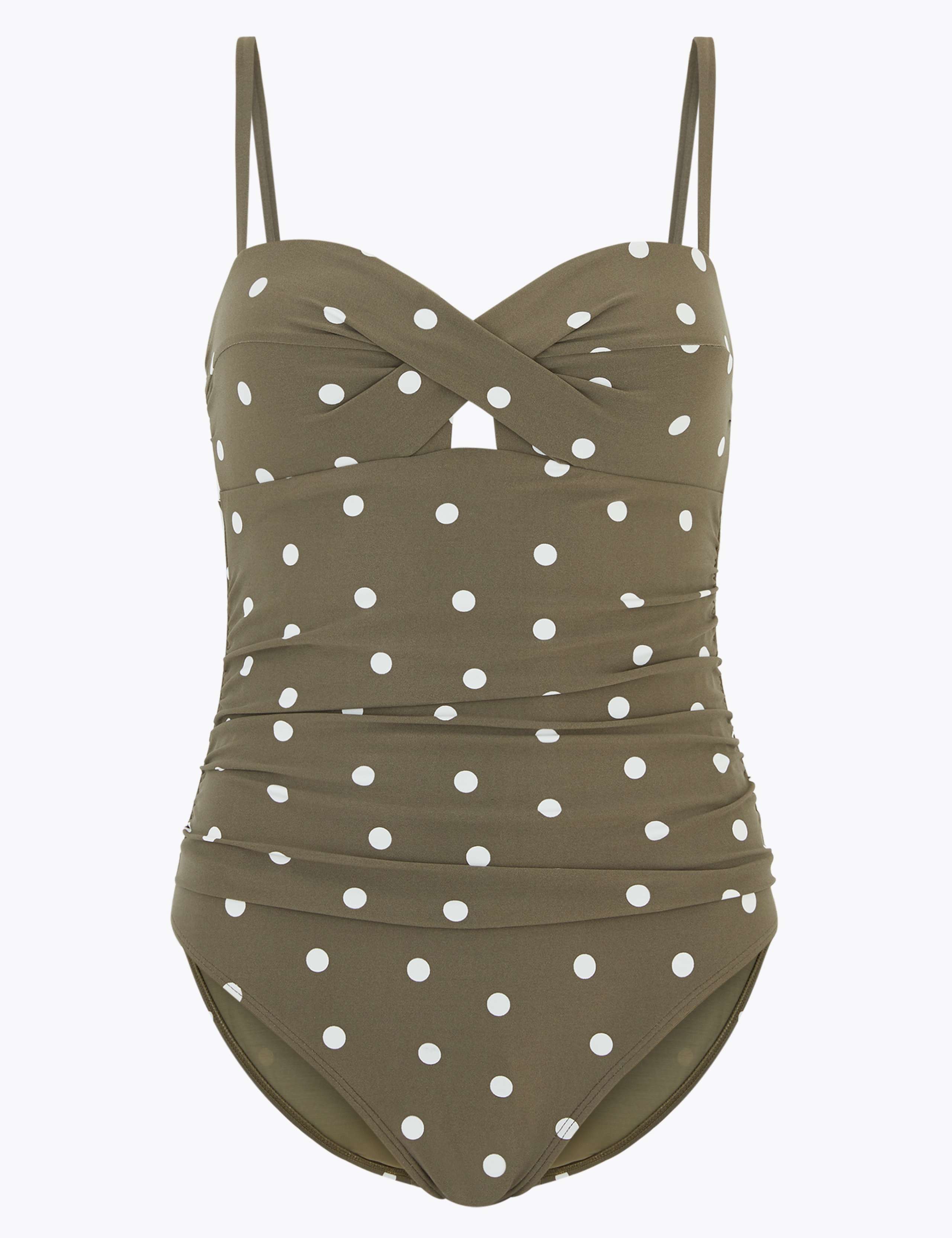 Tummy Control Wrap Front Bandeau Swimsuit 2 of 4