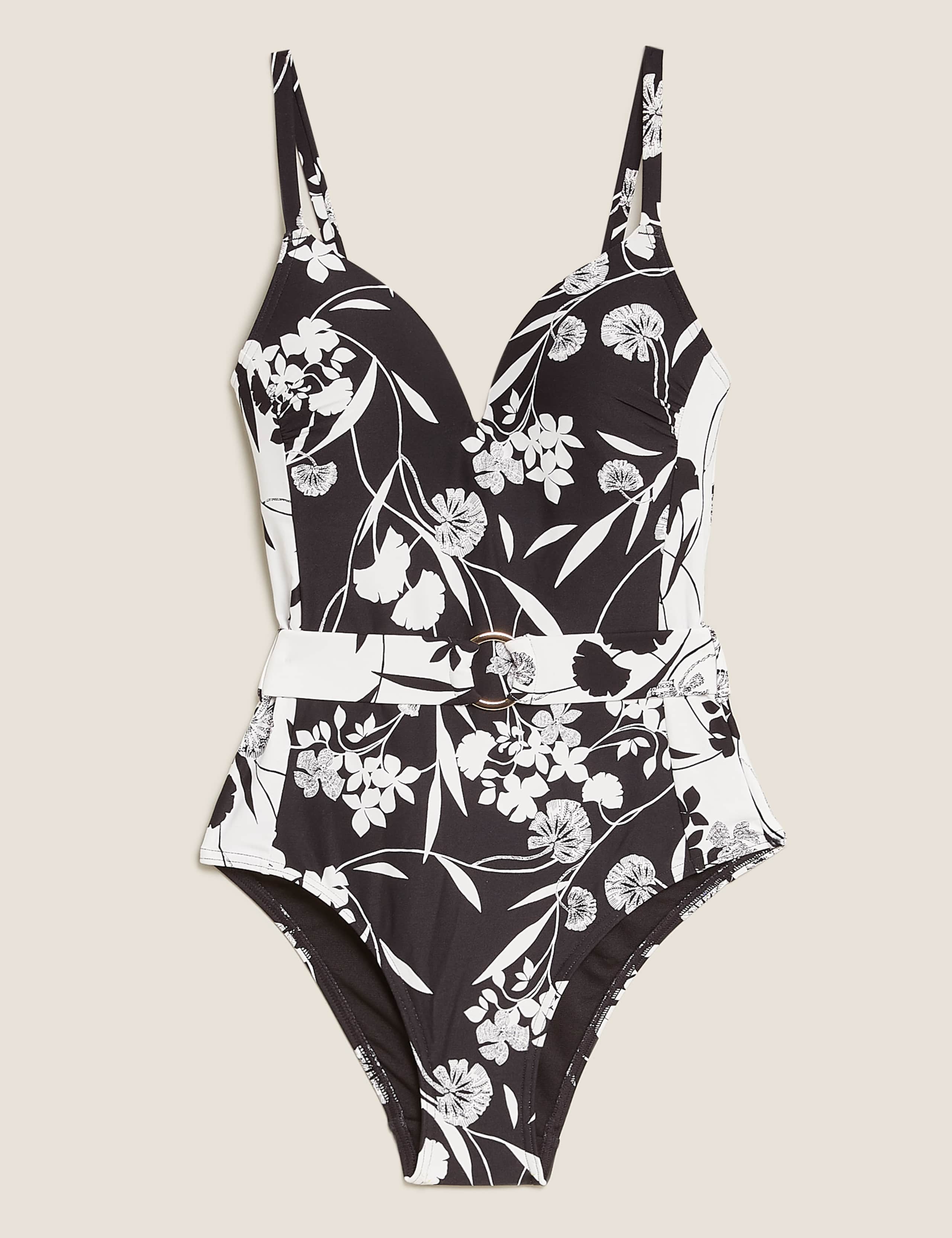 Floral Belted Plunge Swimsuit 2 of 5
