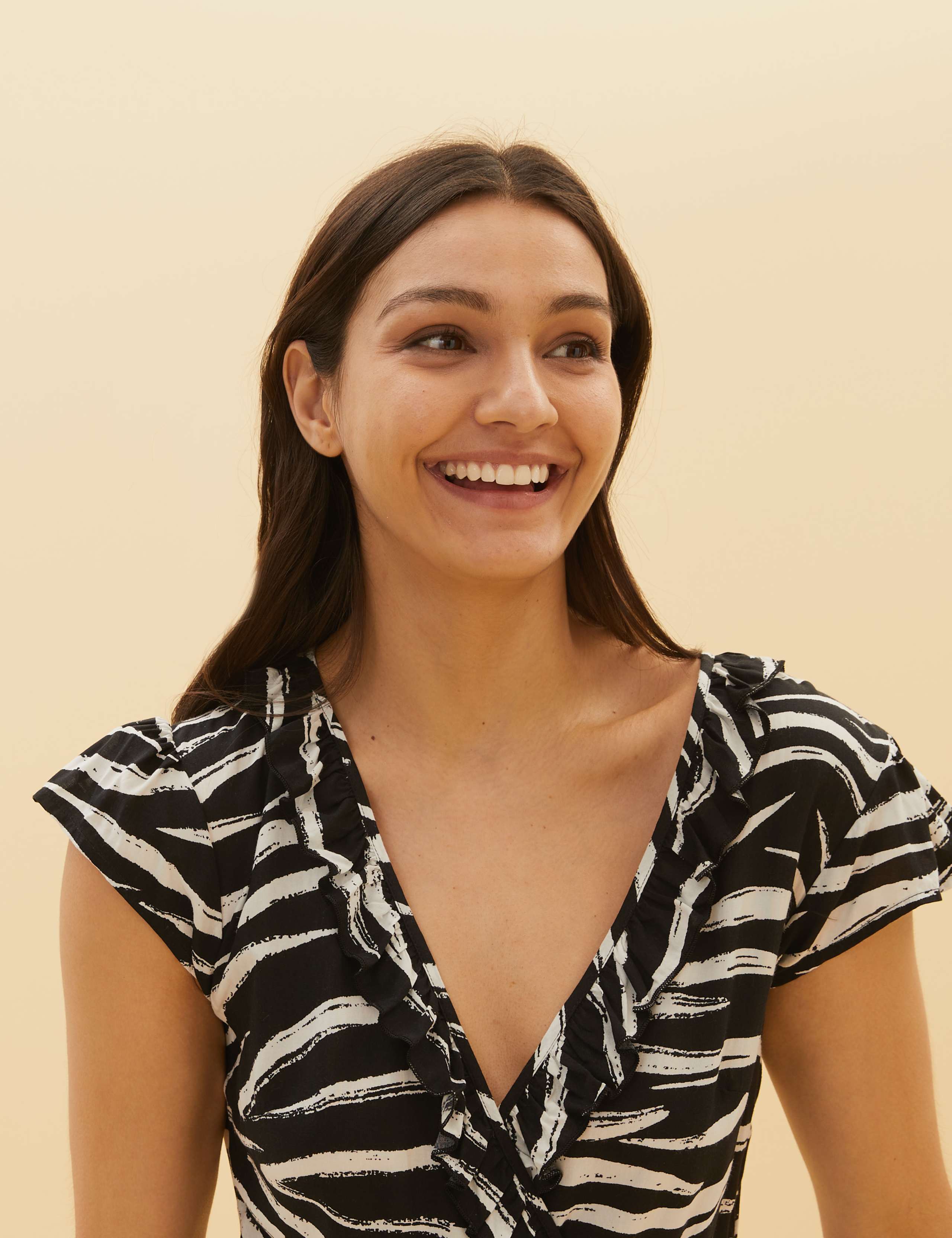 Zebra Print Wrap Midi Beach Dress 4 of 5