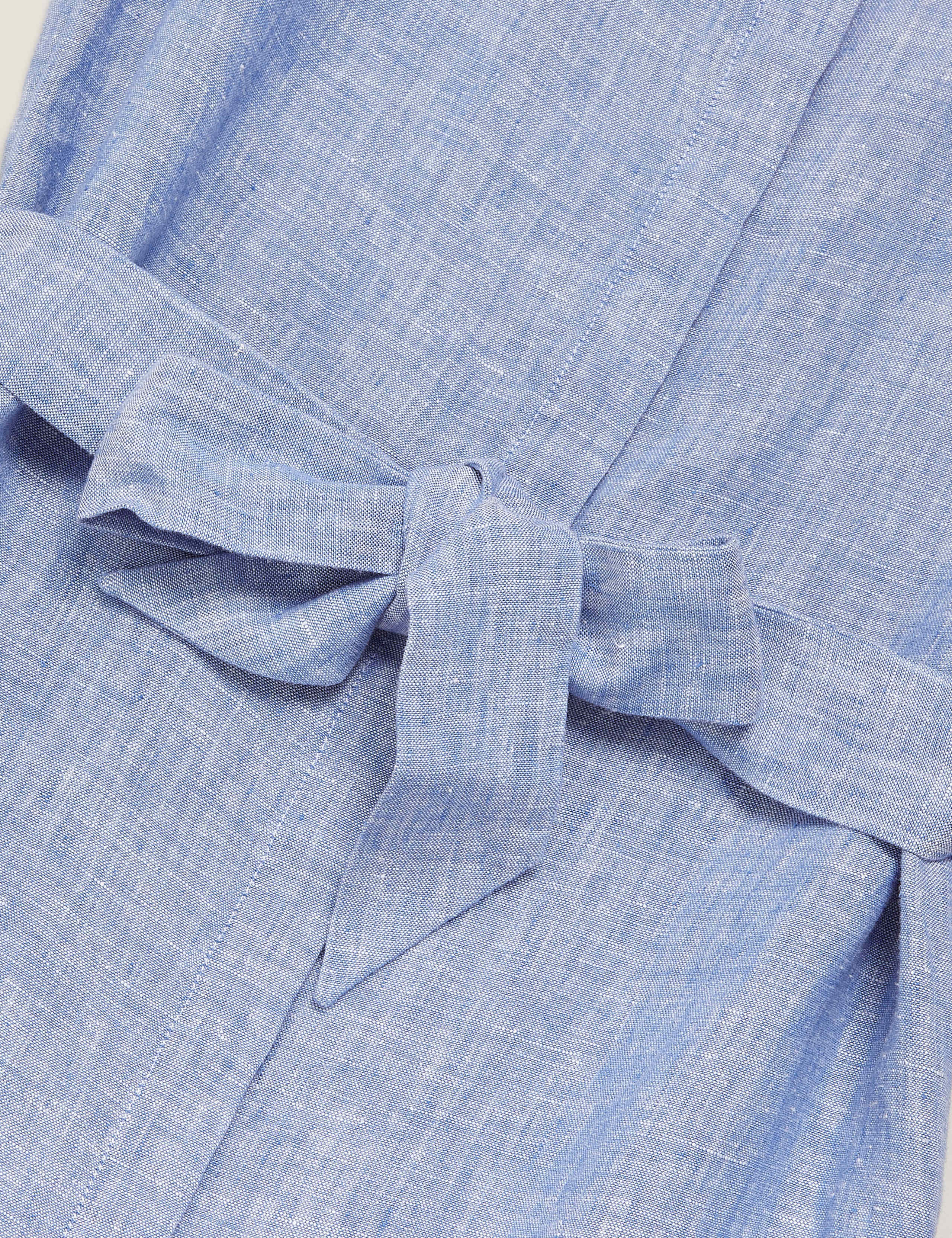 Pure Linen Belted Midi Shirt Dress 6 of 6