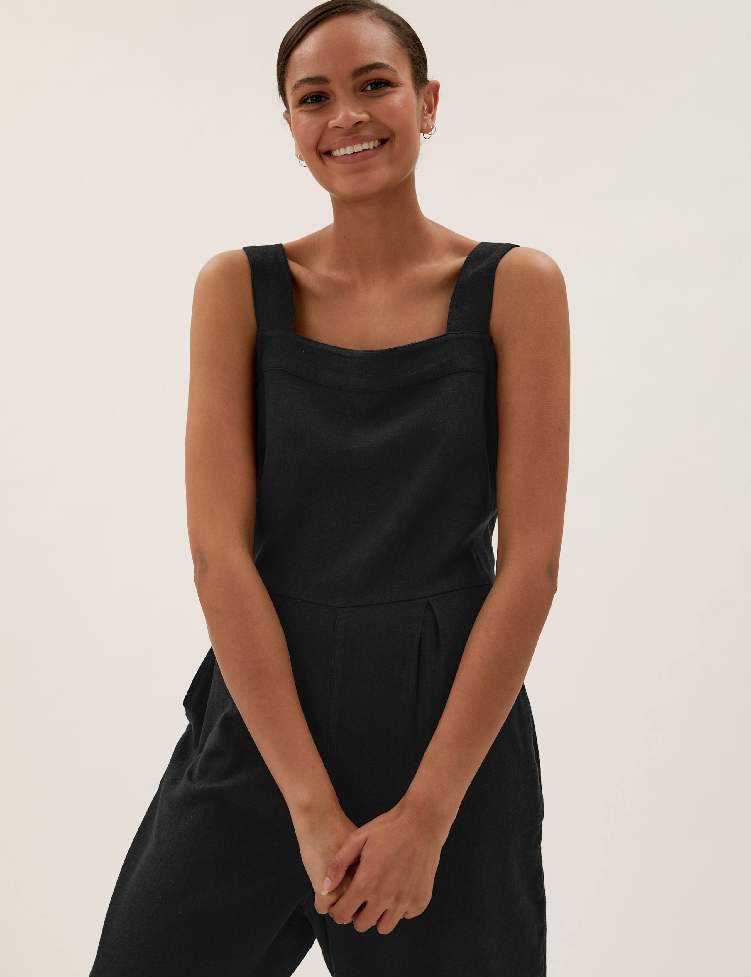 Linen Belted Sleeveless Jumpsuit 5 of 6