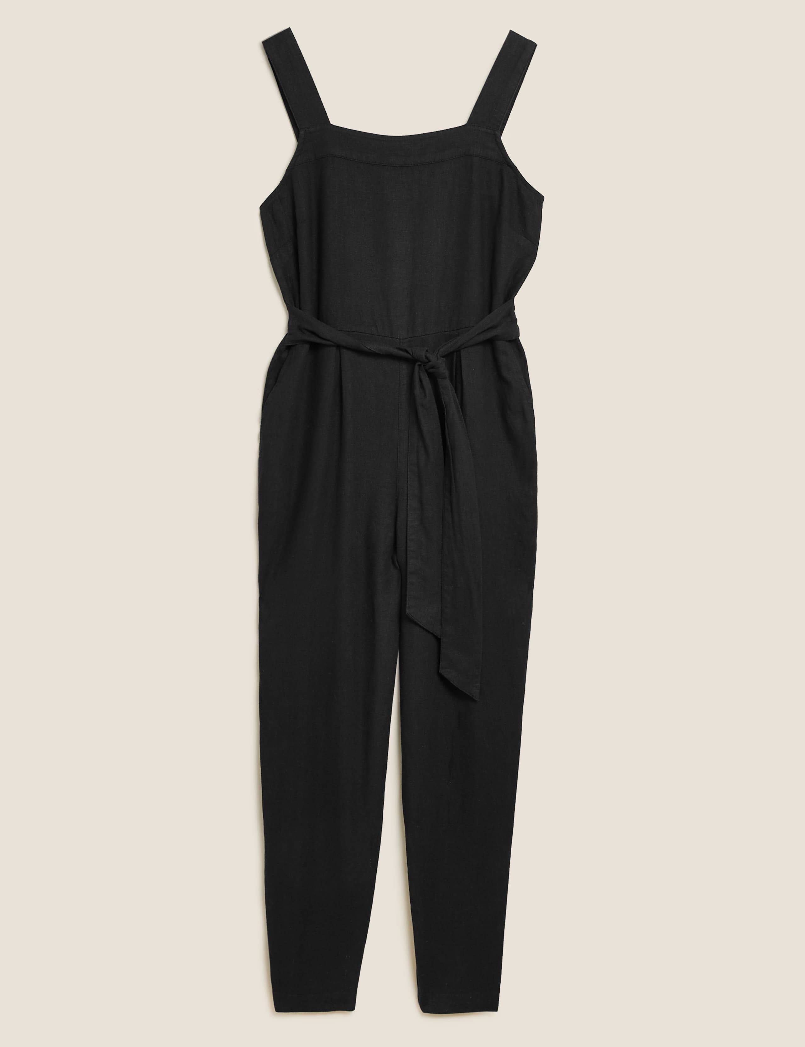 Linen Belted Sleeveless Jumpsuit 2 of 6