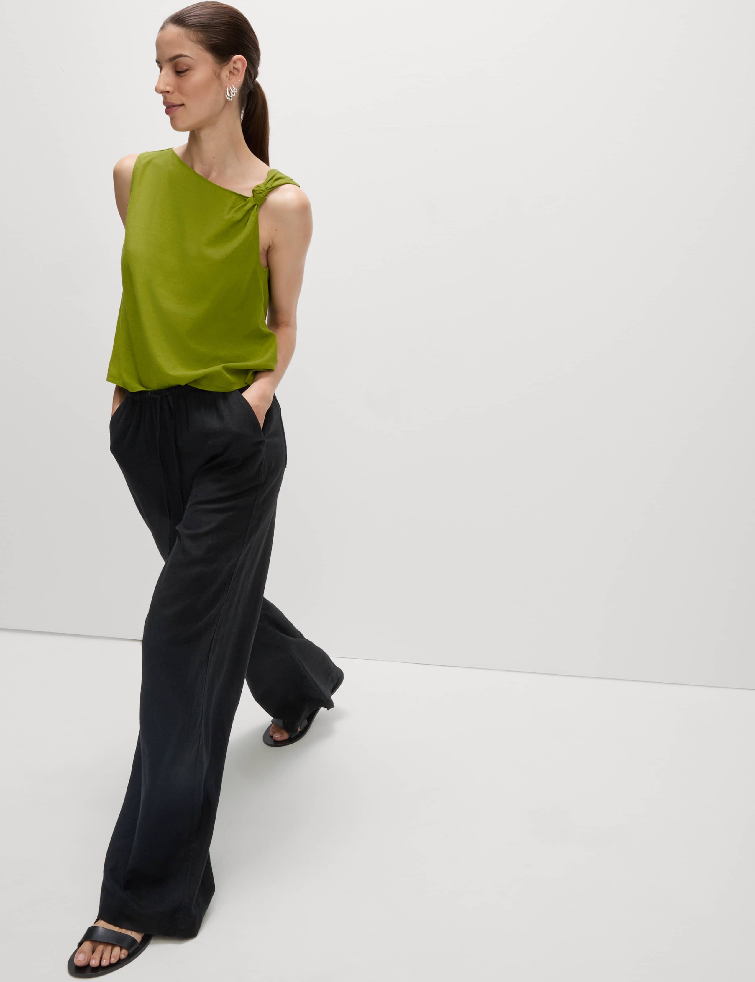 Linen Rich Twist One Shoulder Top 6 of 8