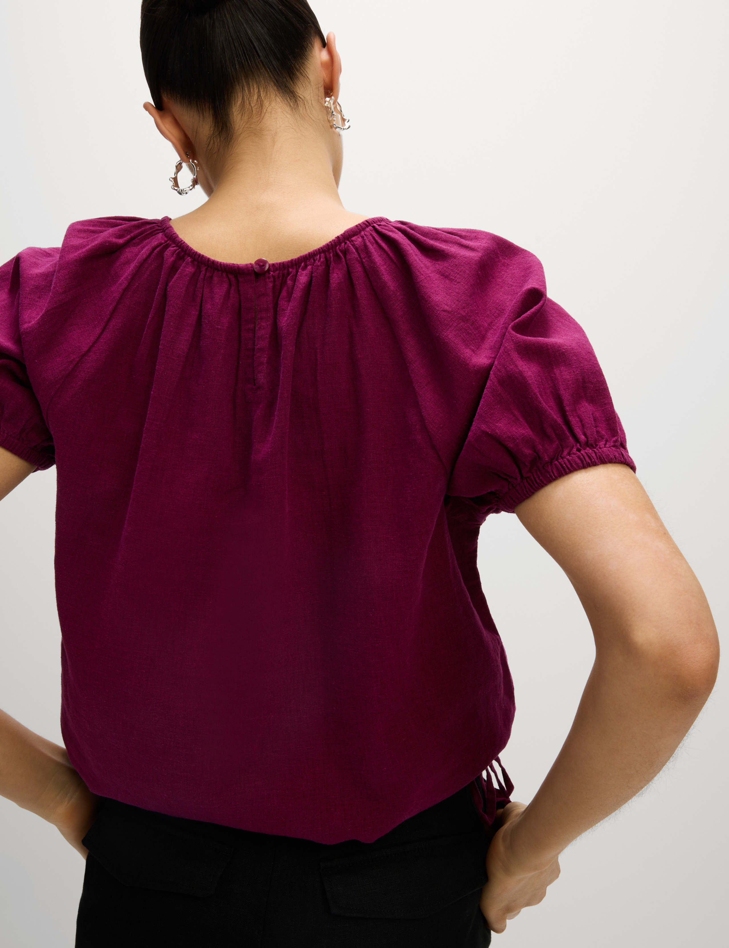 Linen Rich Drawstring T-Shirt 4 of 5