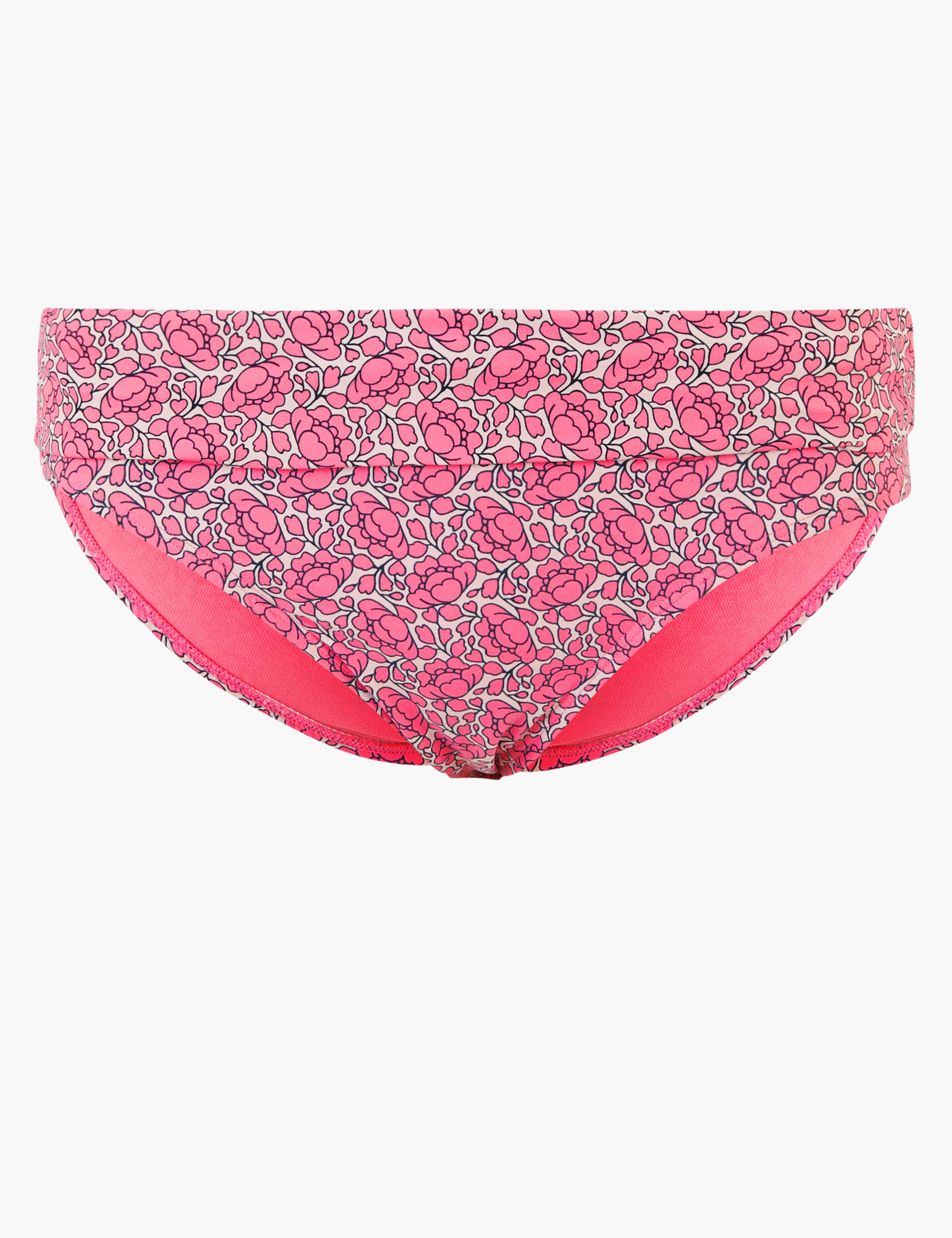 Floral Print Roll Top Bikini Bottoms 2 of 5