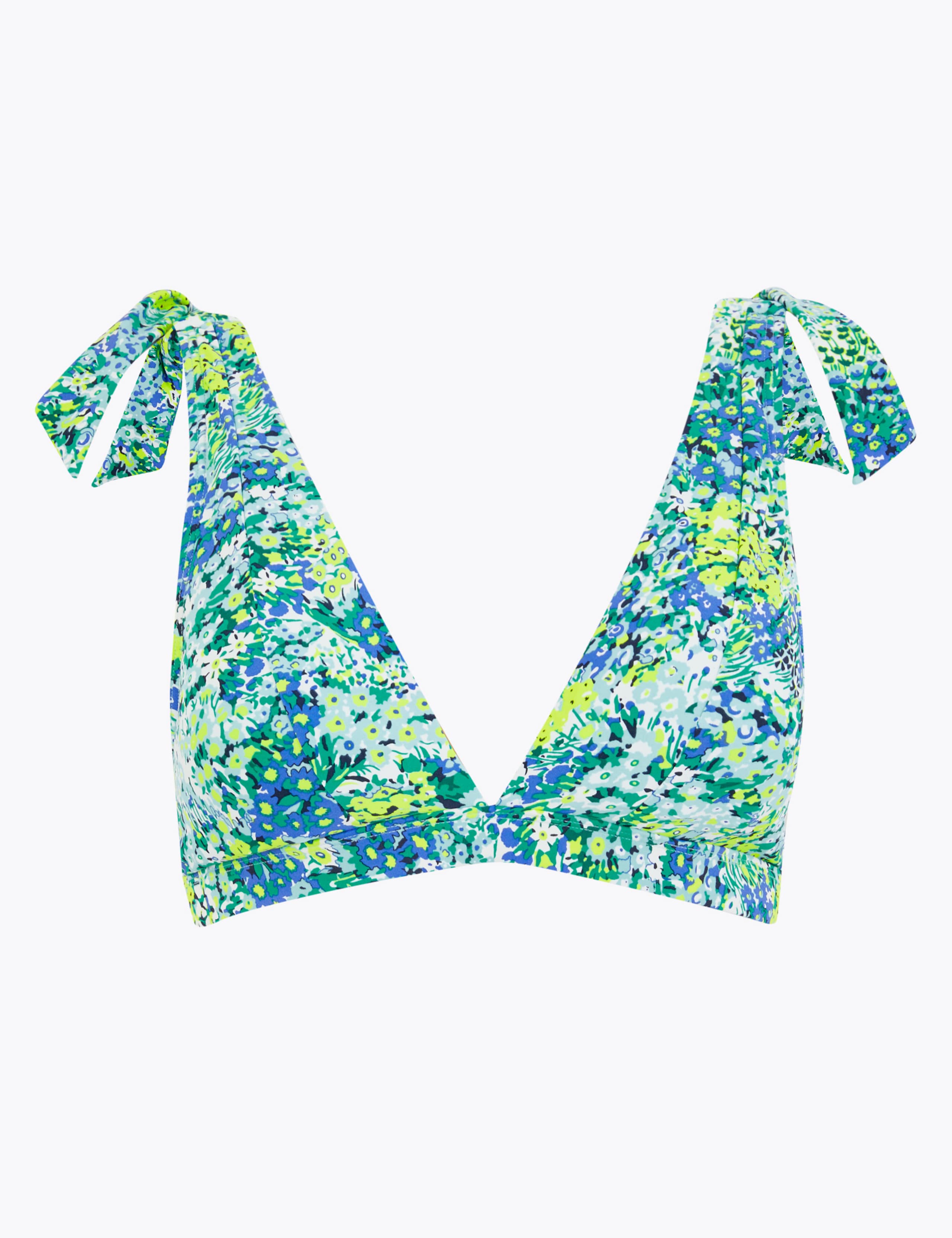 Floral Padded Knot Plunge Bikini Top 2 of 5