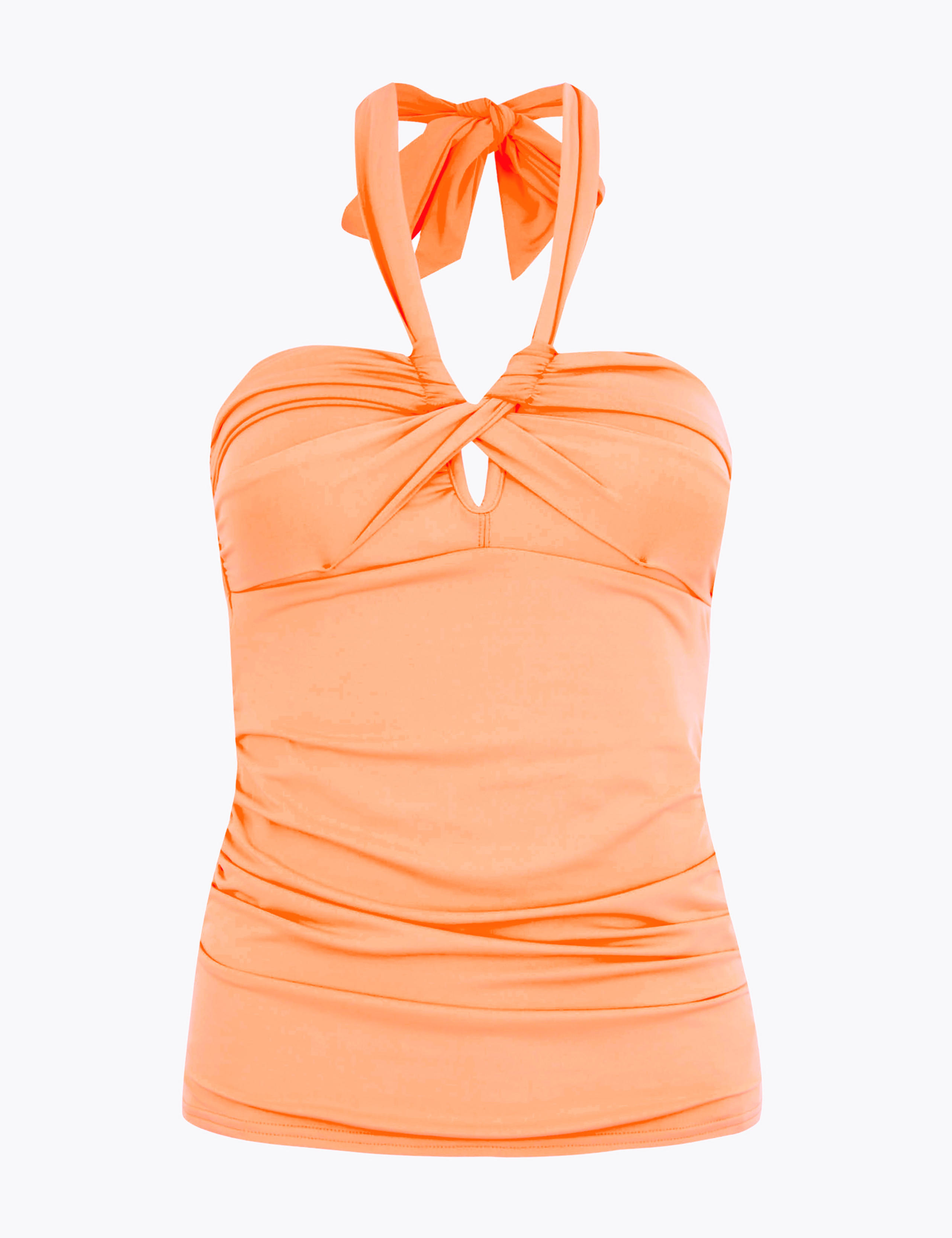 Tummy Control Twist Halterneck Tankini Top 2 of 6