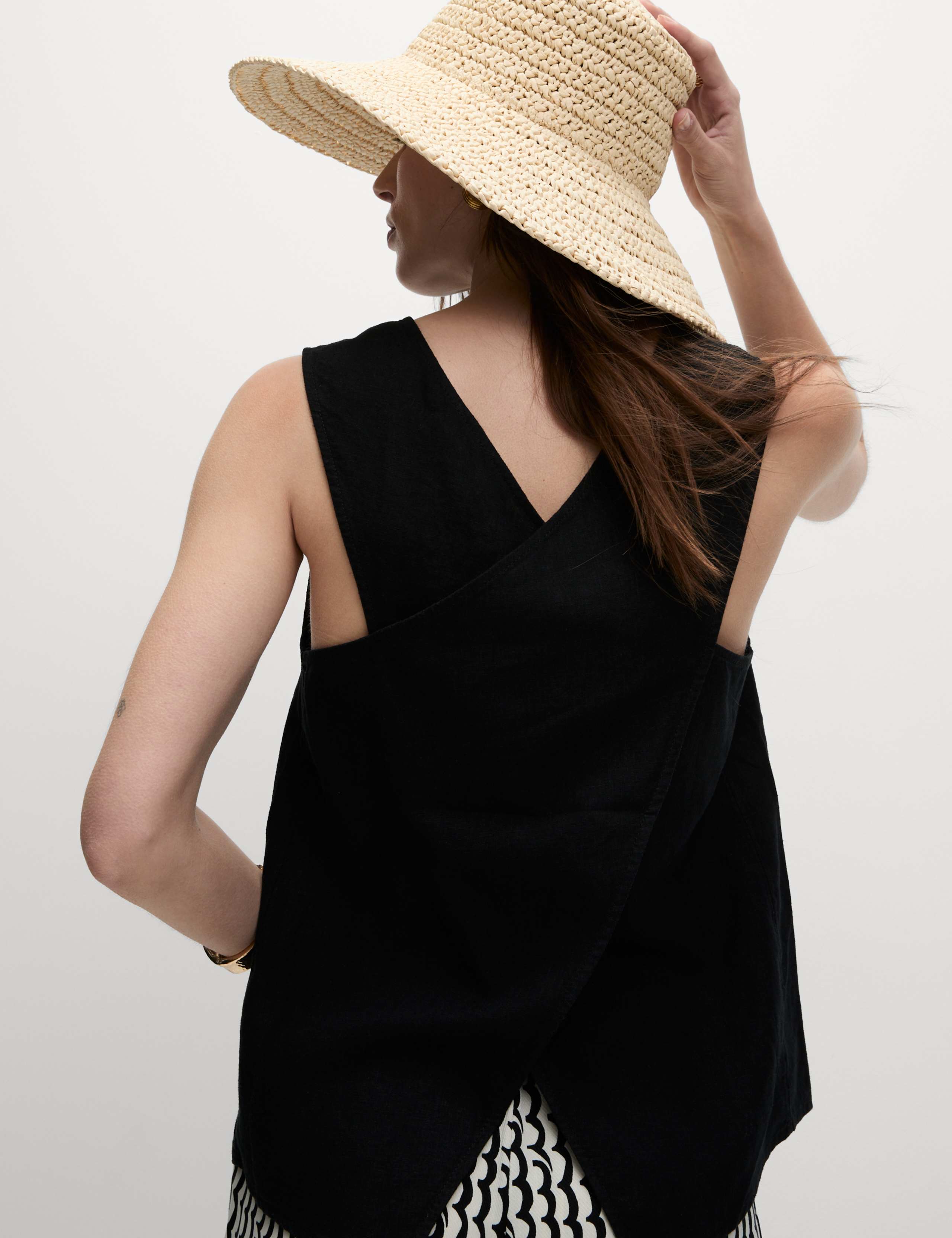 Linen Rich Cross Back Tank Top 3 of 6