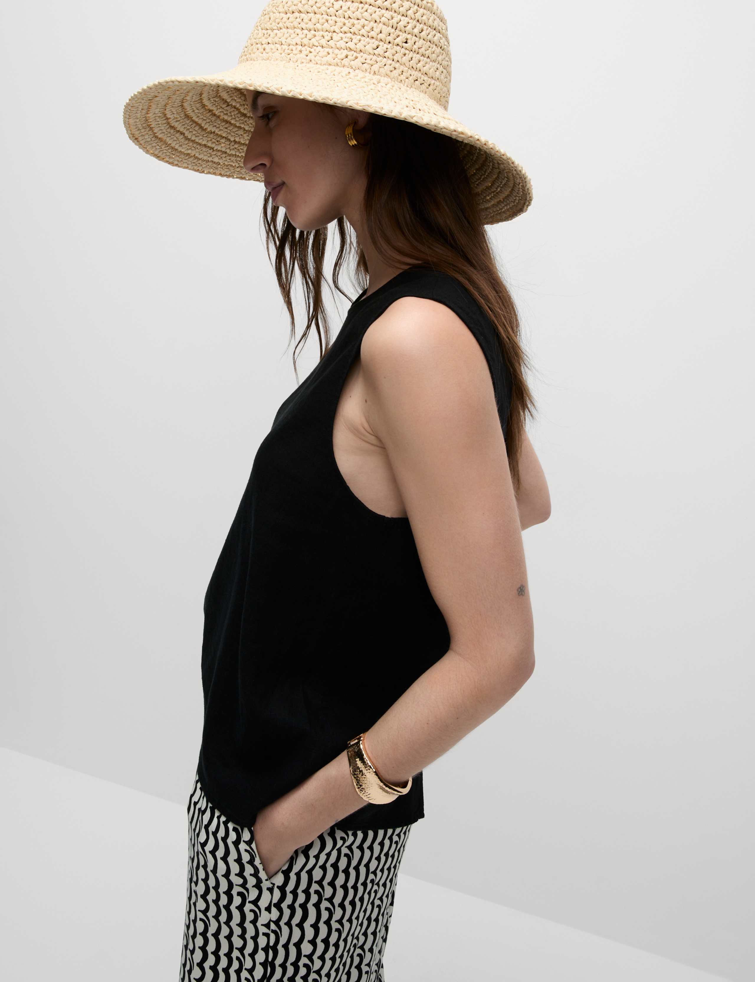 Linen Rich Cross Back Tank Top 6 of 6