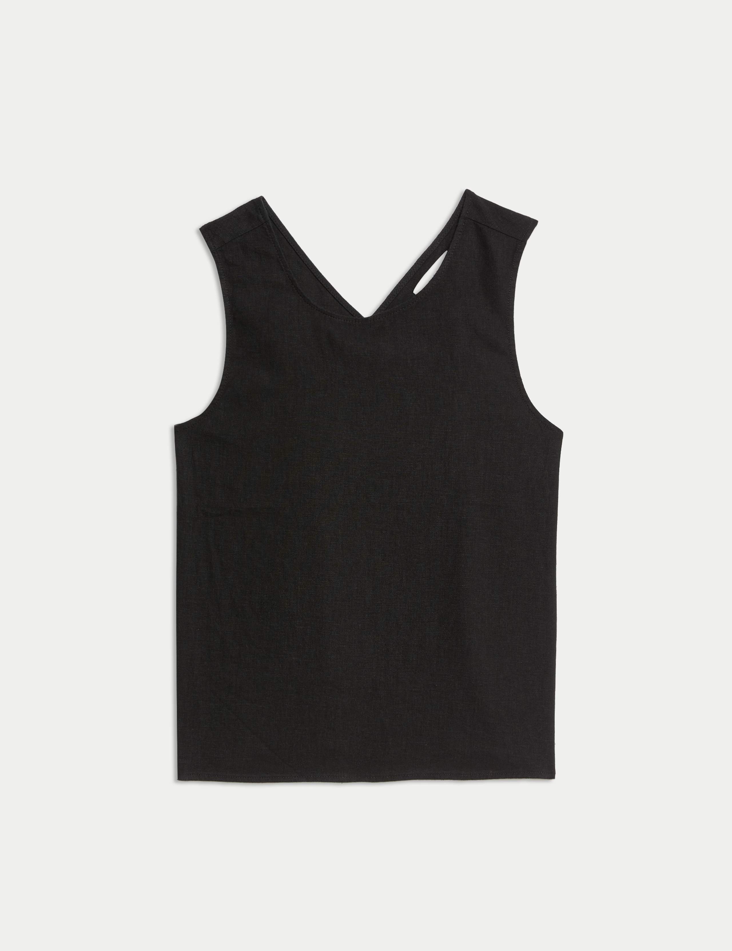 Linen Rich Cross Back Tank Top 2 of 6
