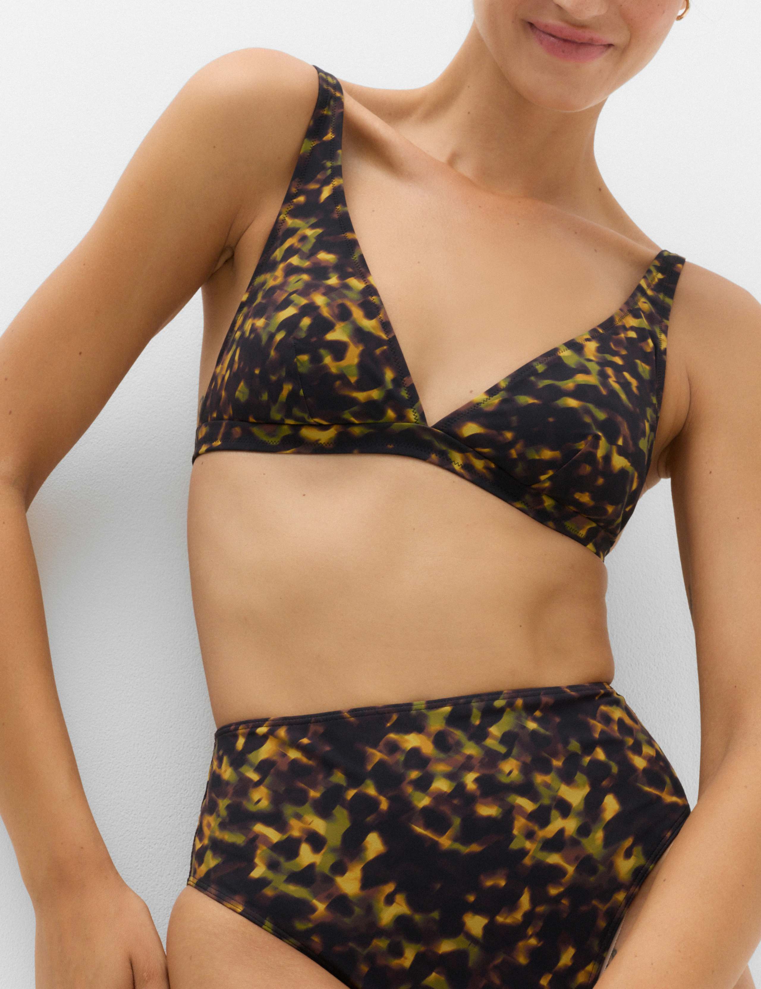 Printed Padded Triangle Bikini Top 3 of 5