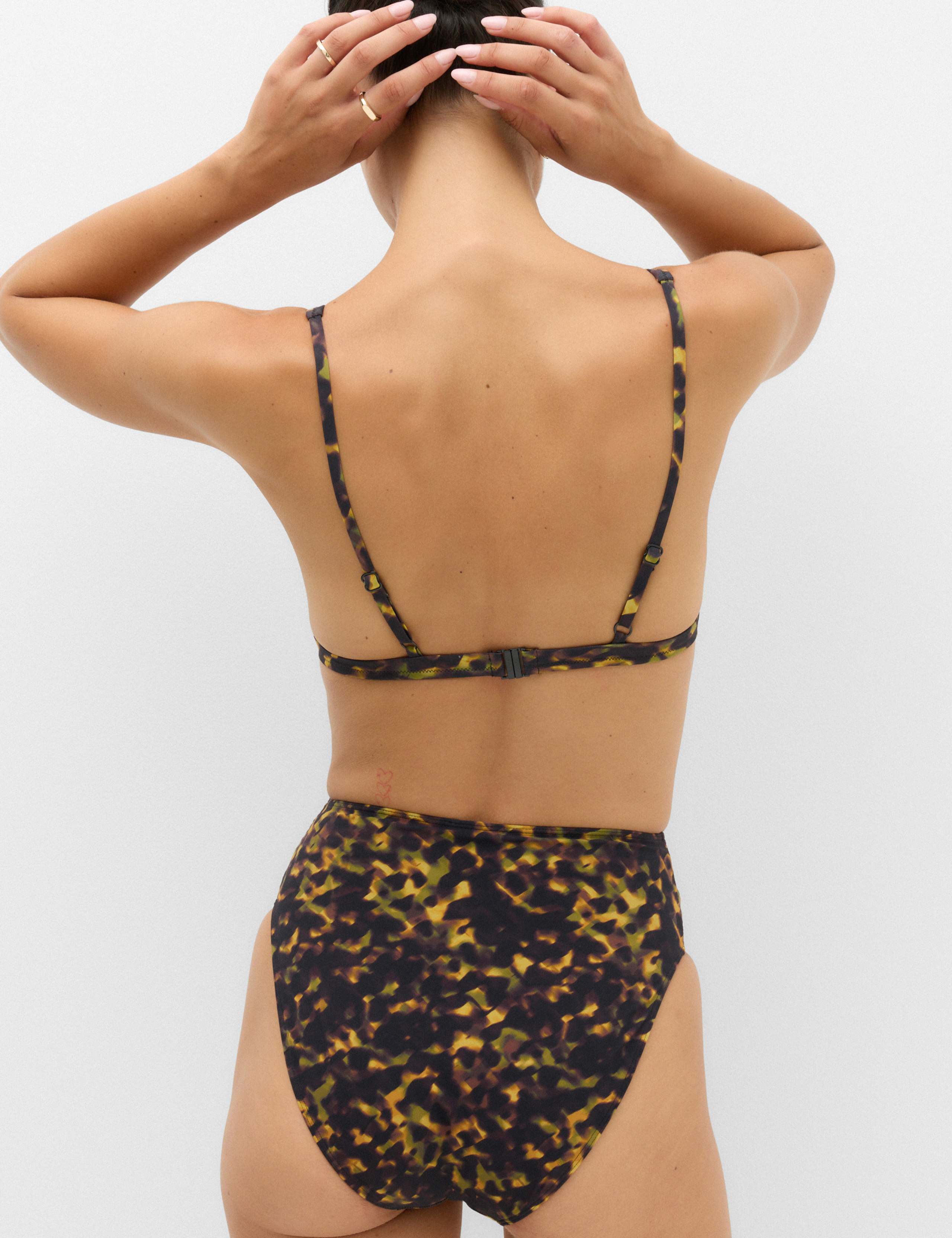 Printed Tummy Control High Waisted High Leg Bikini Bottoms 3 of 5
