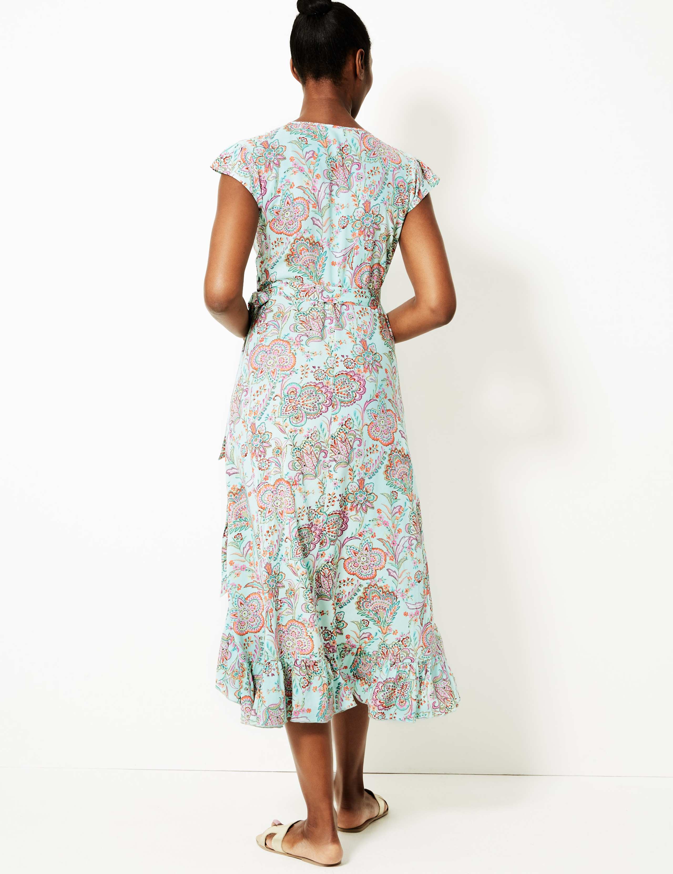 Paisley Print Wrap Beach Dress 4 of 4