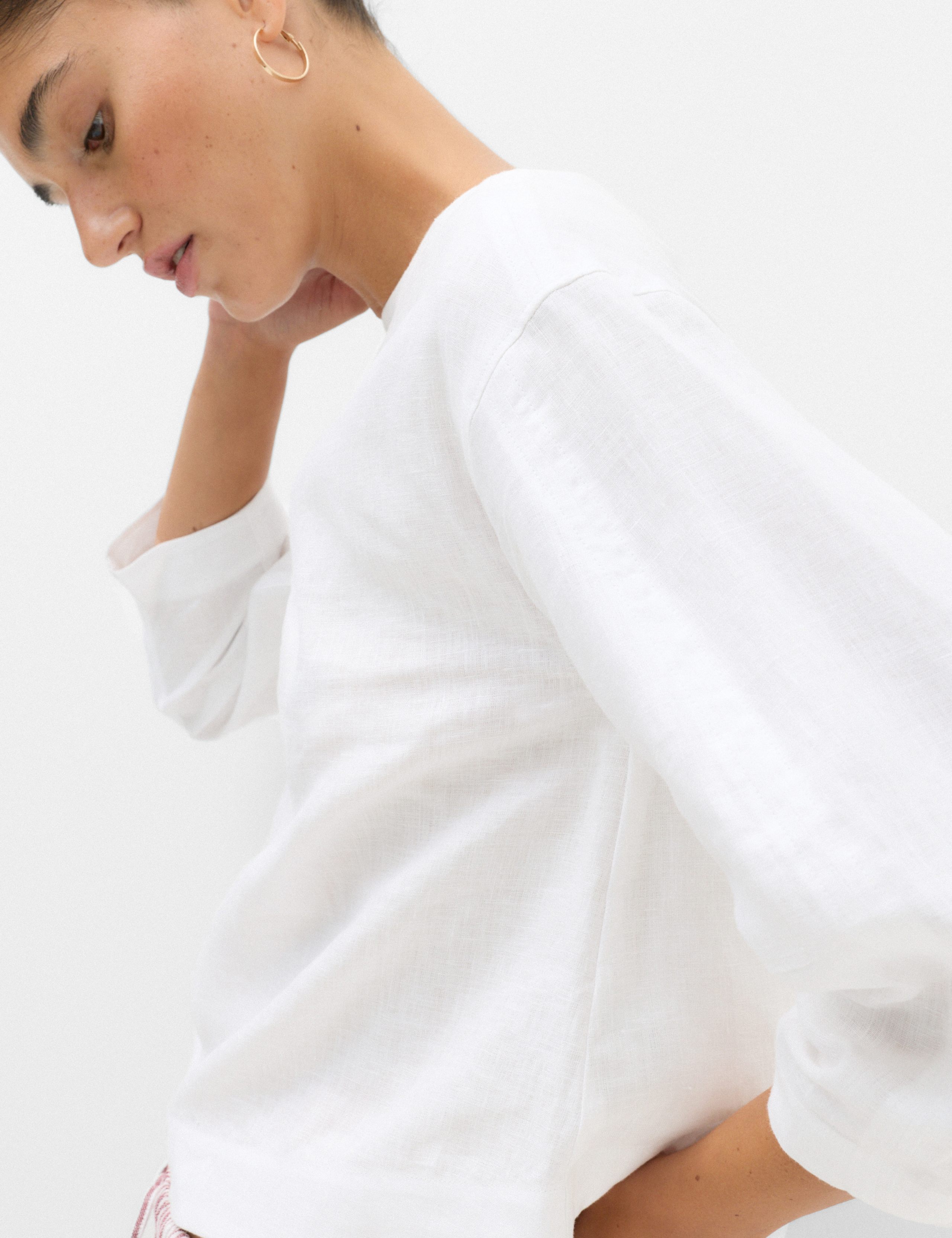 Pure Linen Relaxed Barrel Sleeve Top 3 of 7