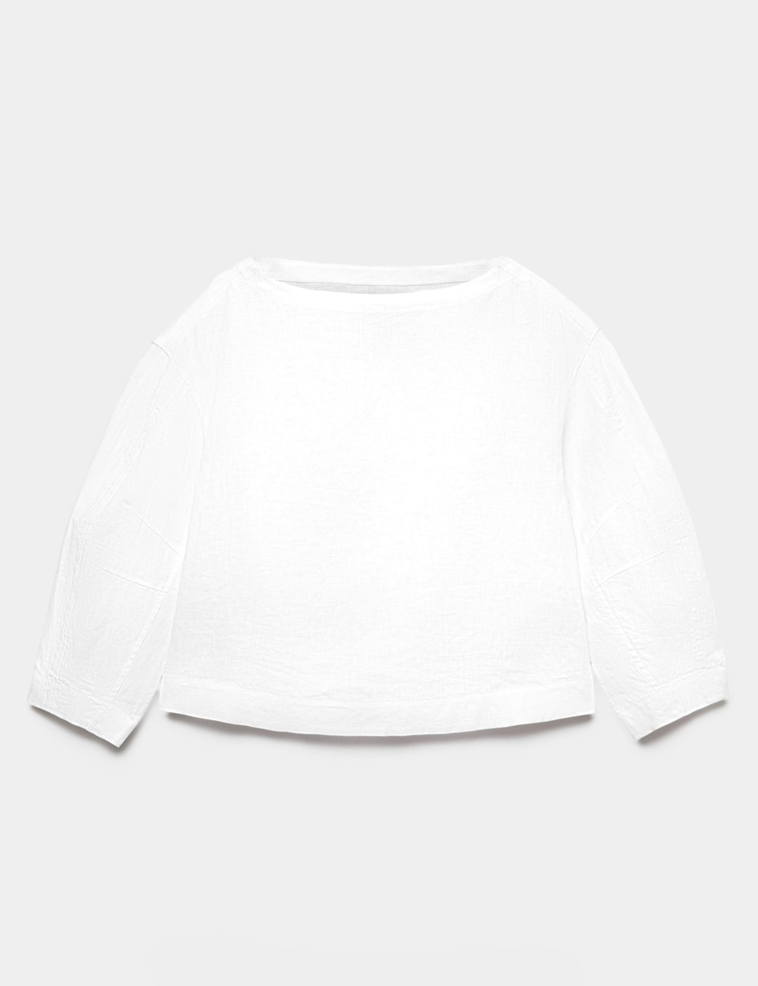 Pure Linen Relaxed Barrel Sleeve Top 2 of 7