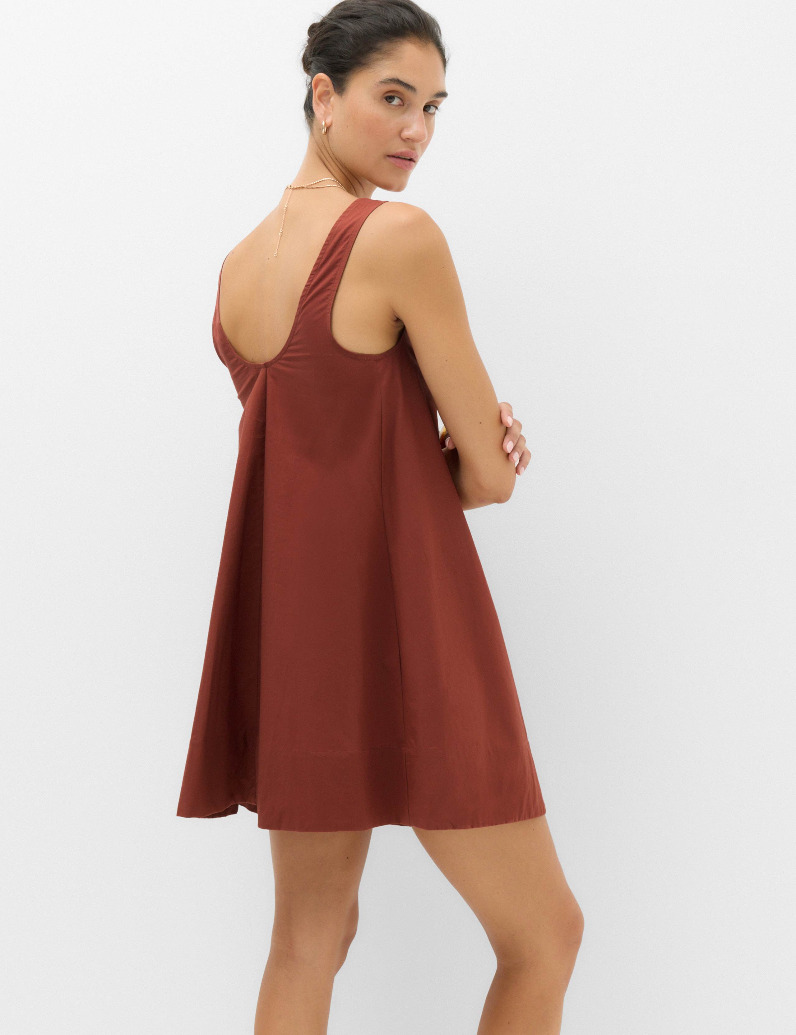 Pure Cotton Tie Front Mini Swing Beach Dress 4 of 6