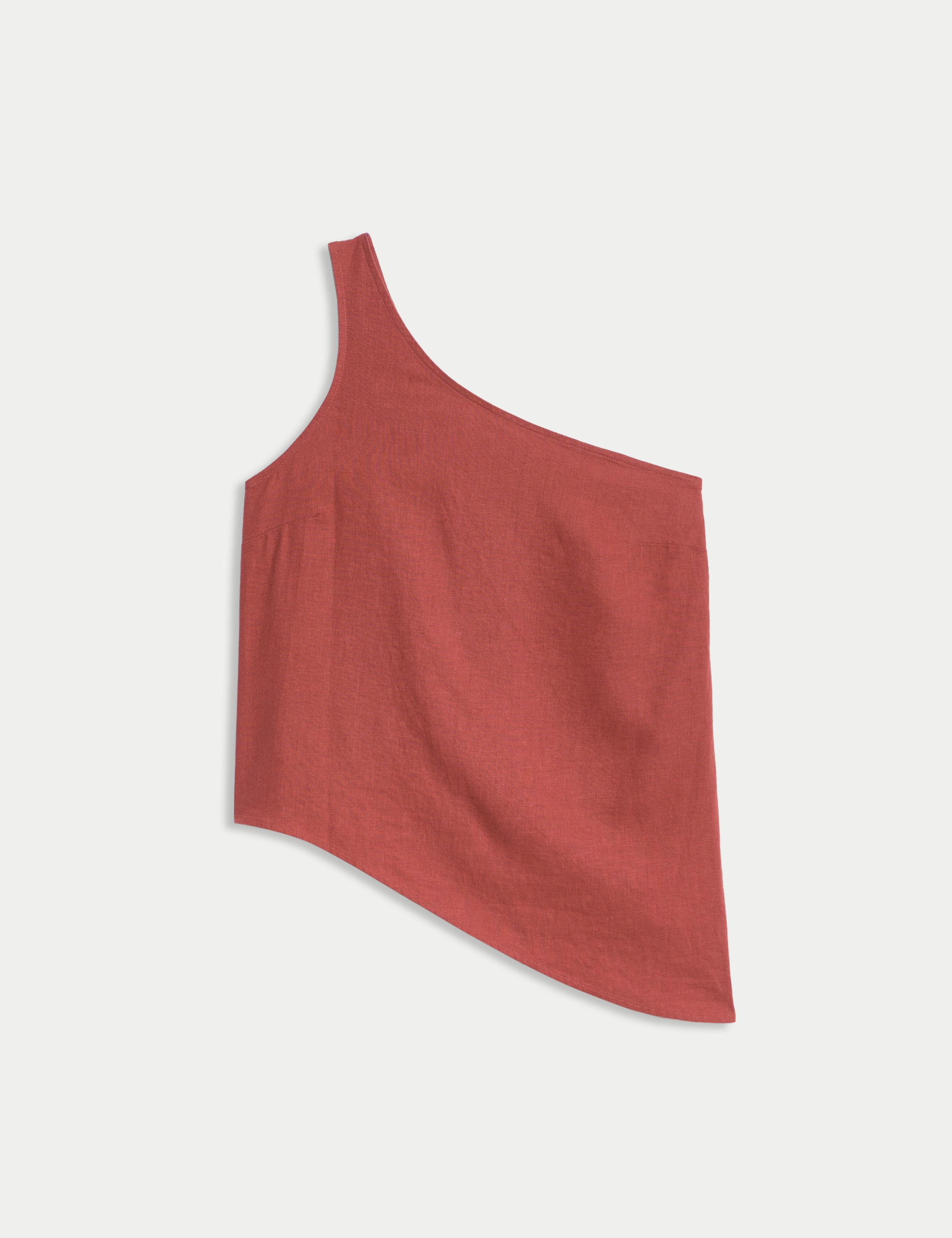 Linen Rich One Shoulder Top 2 of 6