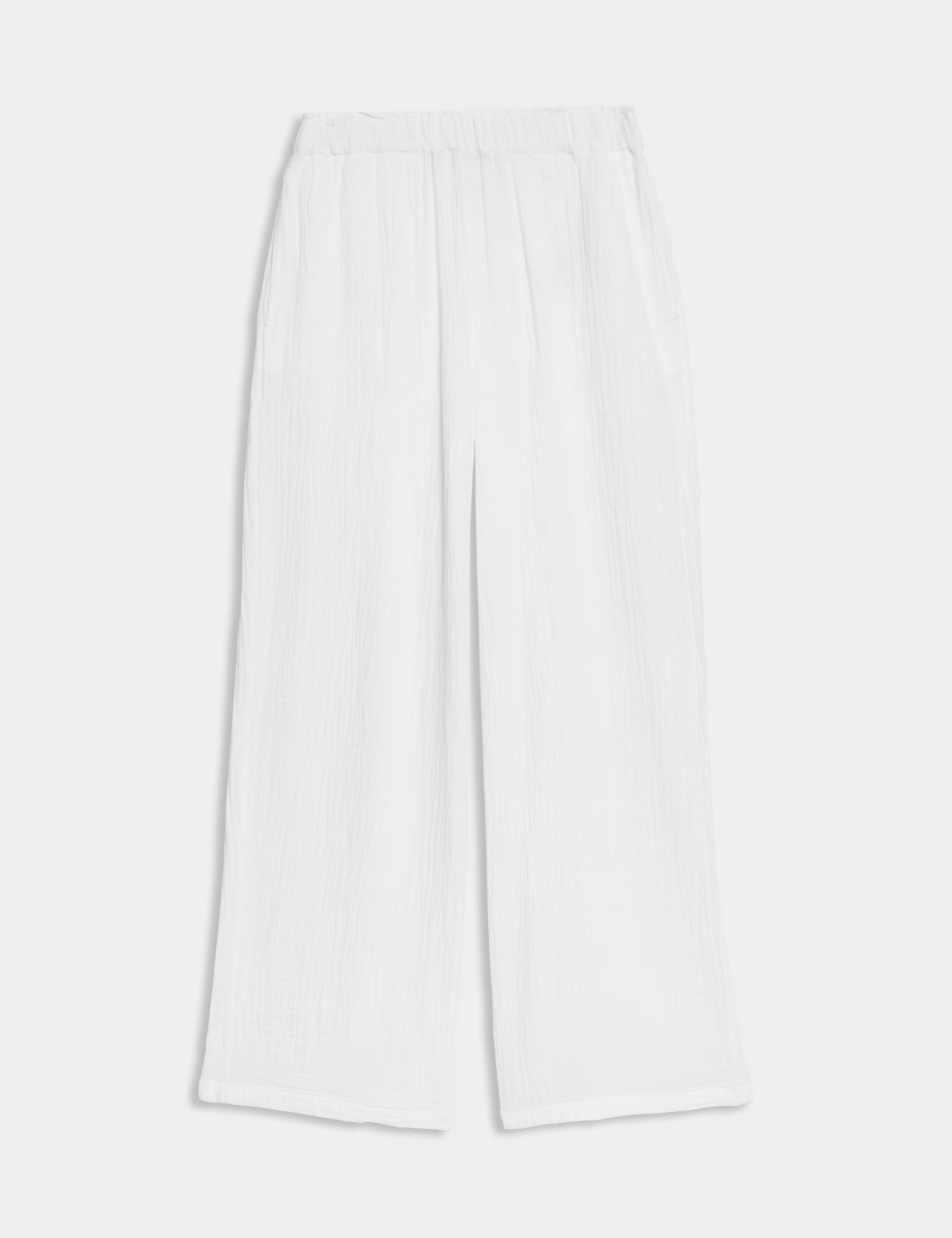 Pure Cotton Wide Leg Trousers 2 of 5