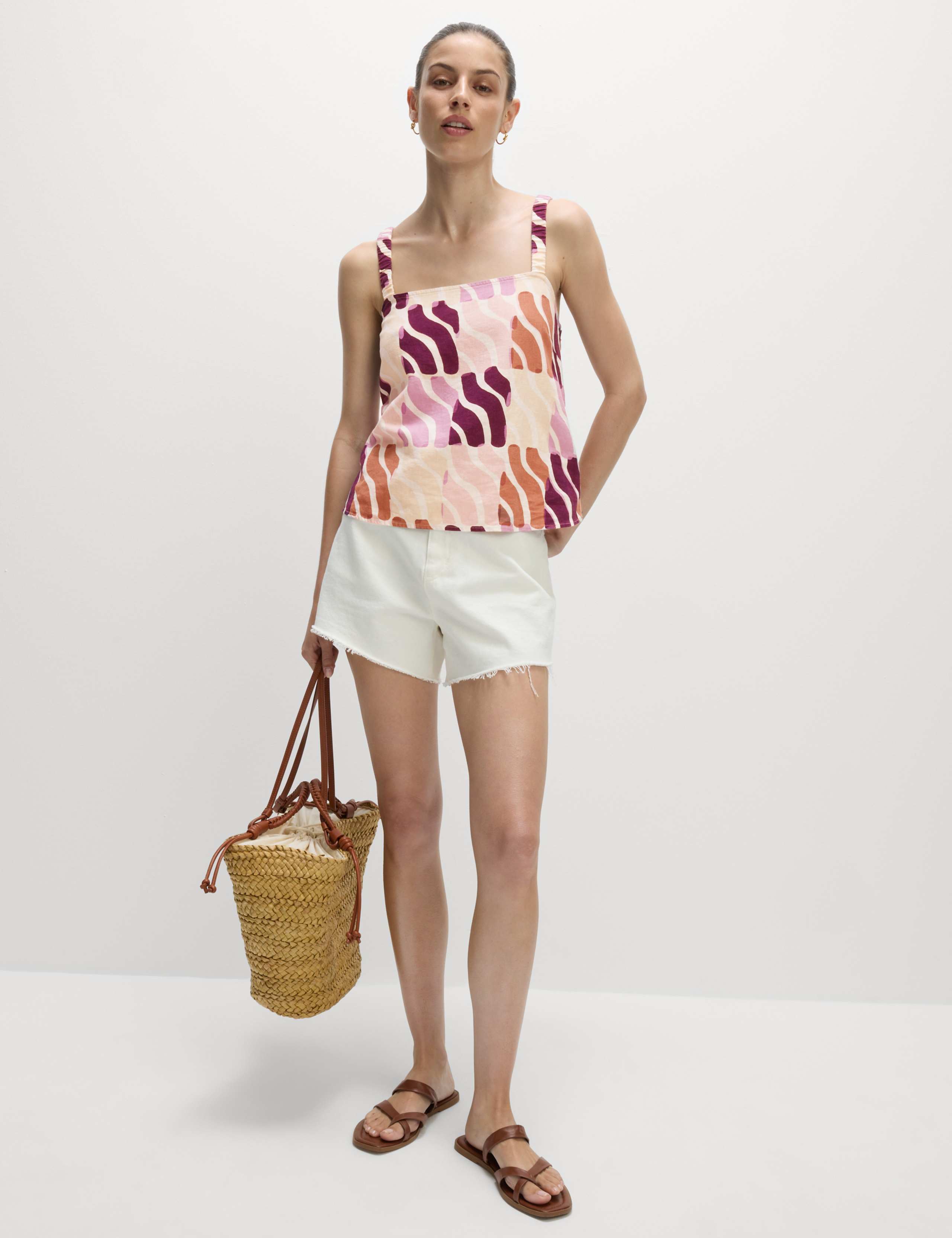 Linen Rich Printed Cami Top 3 of 7