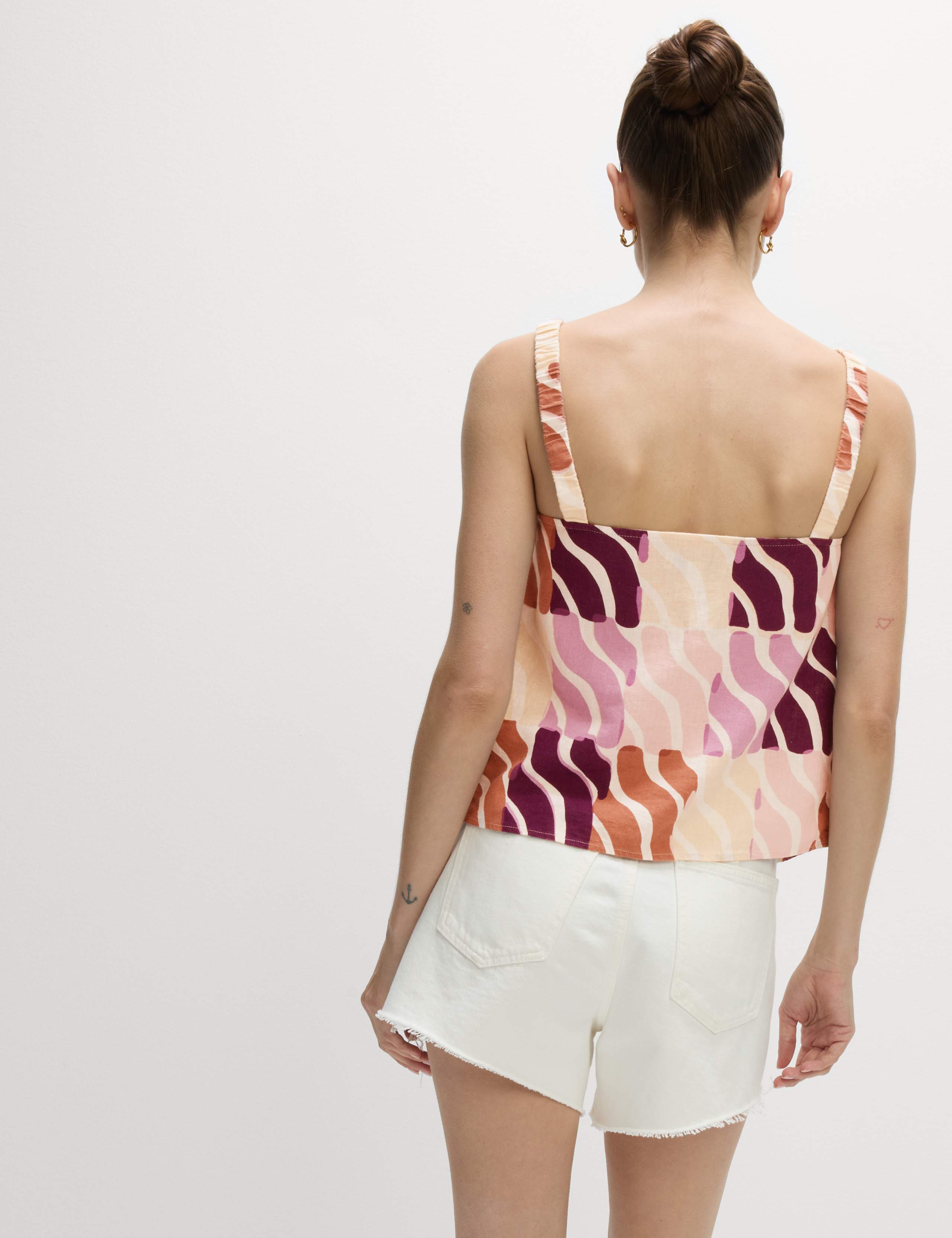 Linen Rich Printed Cami Top 4 of 7